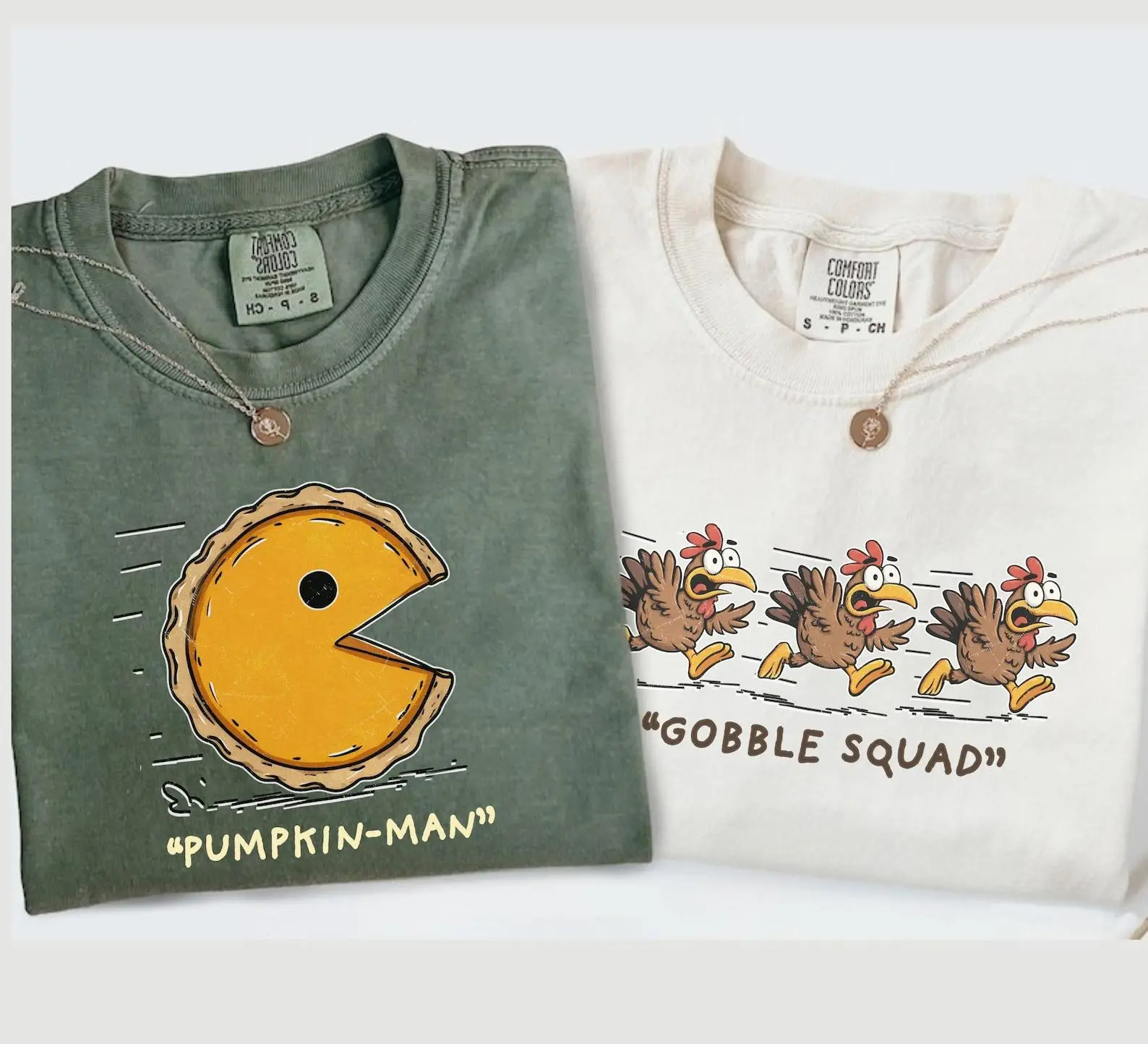 Comfort Colors Funny Matching Thanksgiving Dinner Shirt, Pumpkin Pie Chasing Couples Fall Group Tee Gift - photo 2