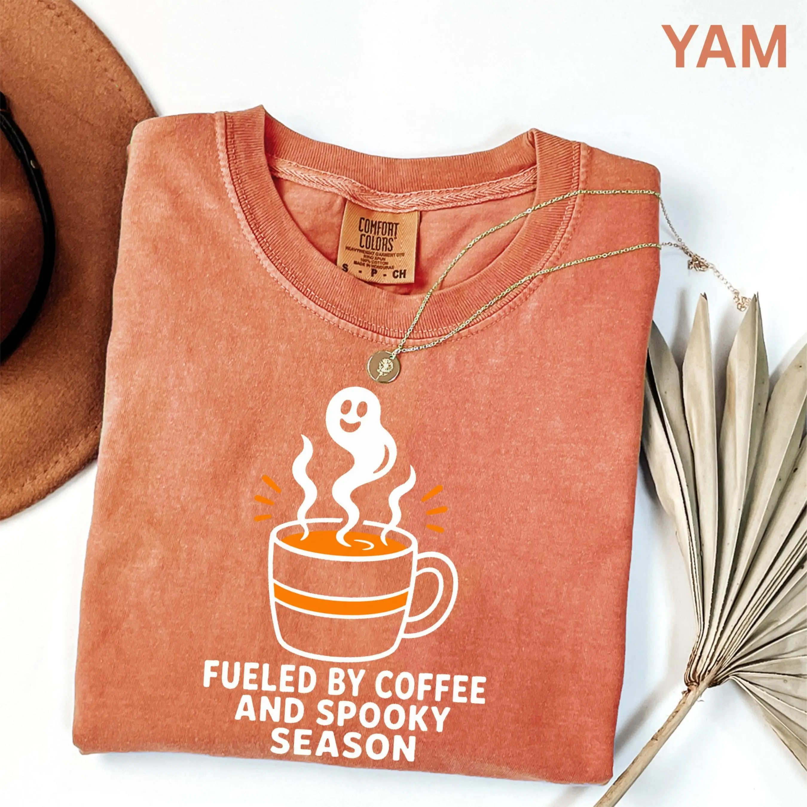 Comfort Colors Funny Mom Coffee Halloween Shirt, Tired Spooky Season Fall Gift Tee for Her - photo 4