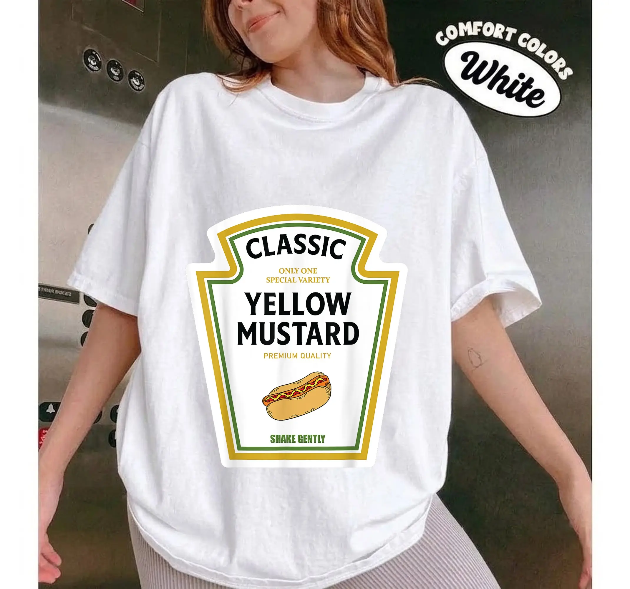 Funny Mustard Shirt, Family Matching Condiment Halloween Costume Tee, Ketchup Mayo Group Outfit - photo 2
