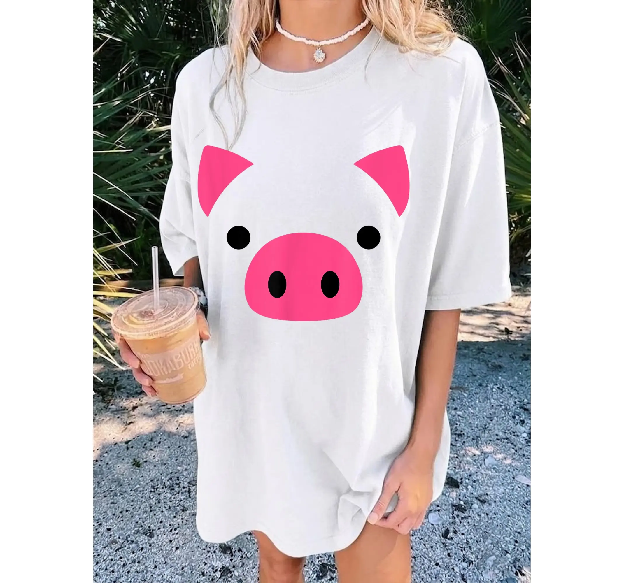 Funny Pig Face Graphic Tee, Easy Halloween Costume Chinese Zodiac Animal Shirt