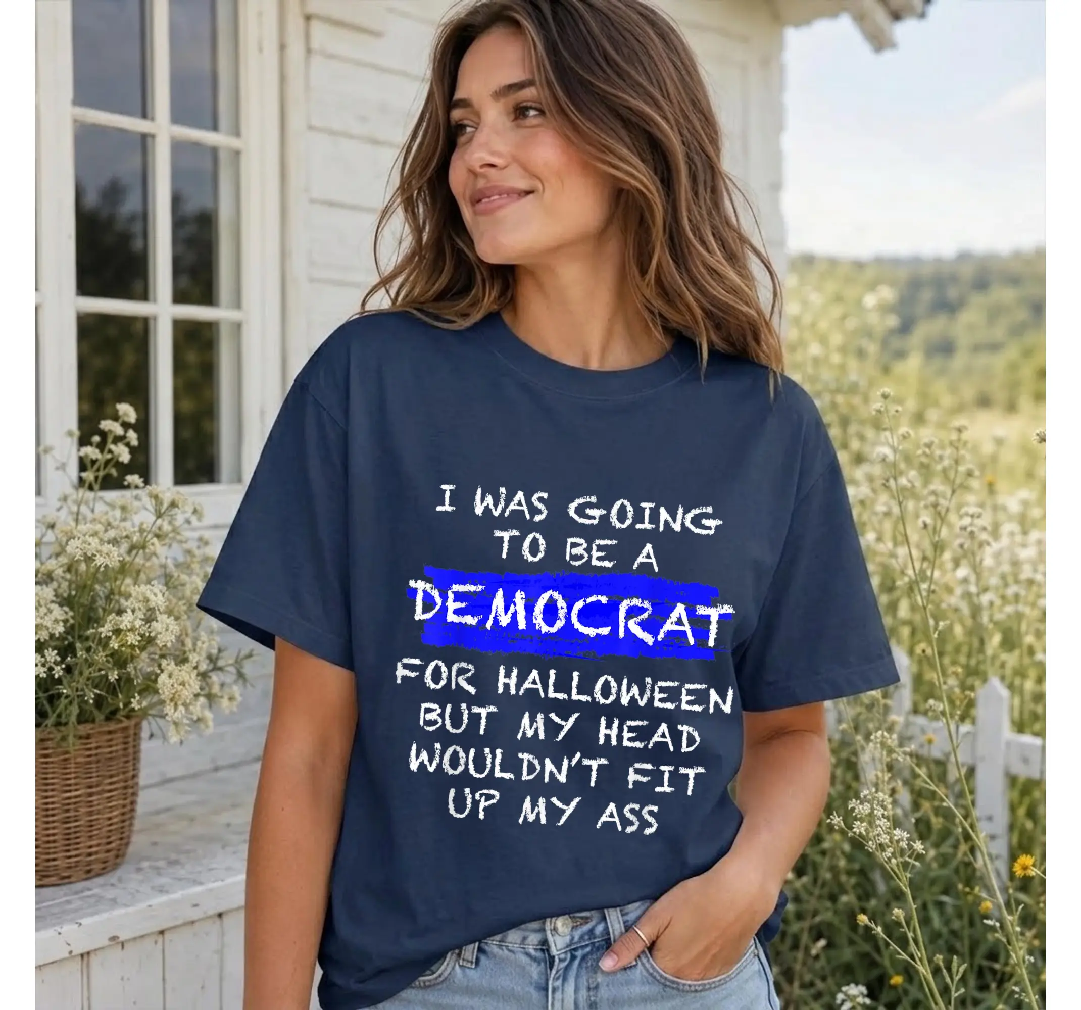 Funny Political Halloween Costume Shirt, Anti-Liberal Joke Adult Humor Conservative Tee