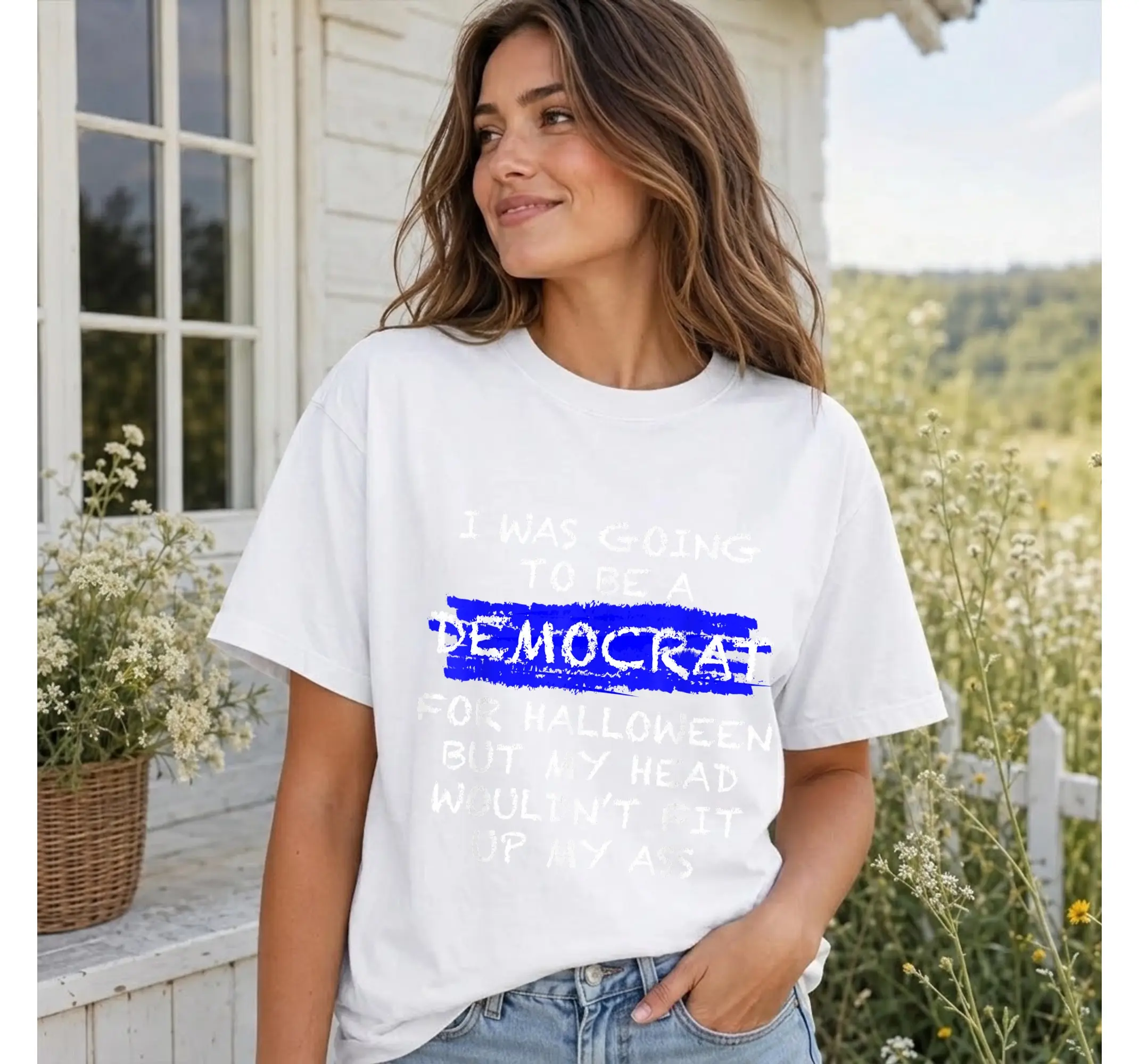 Funny Political Halloween Costume Shirt, Anti-Liberal Joke Adult Humor Conservative Tee - photo 2