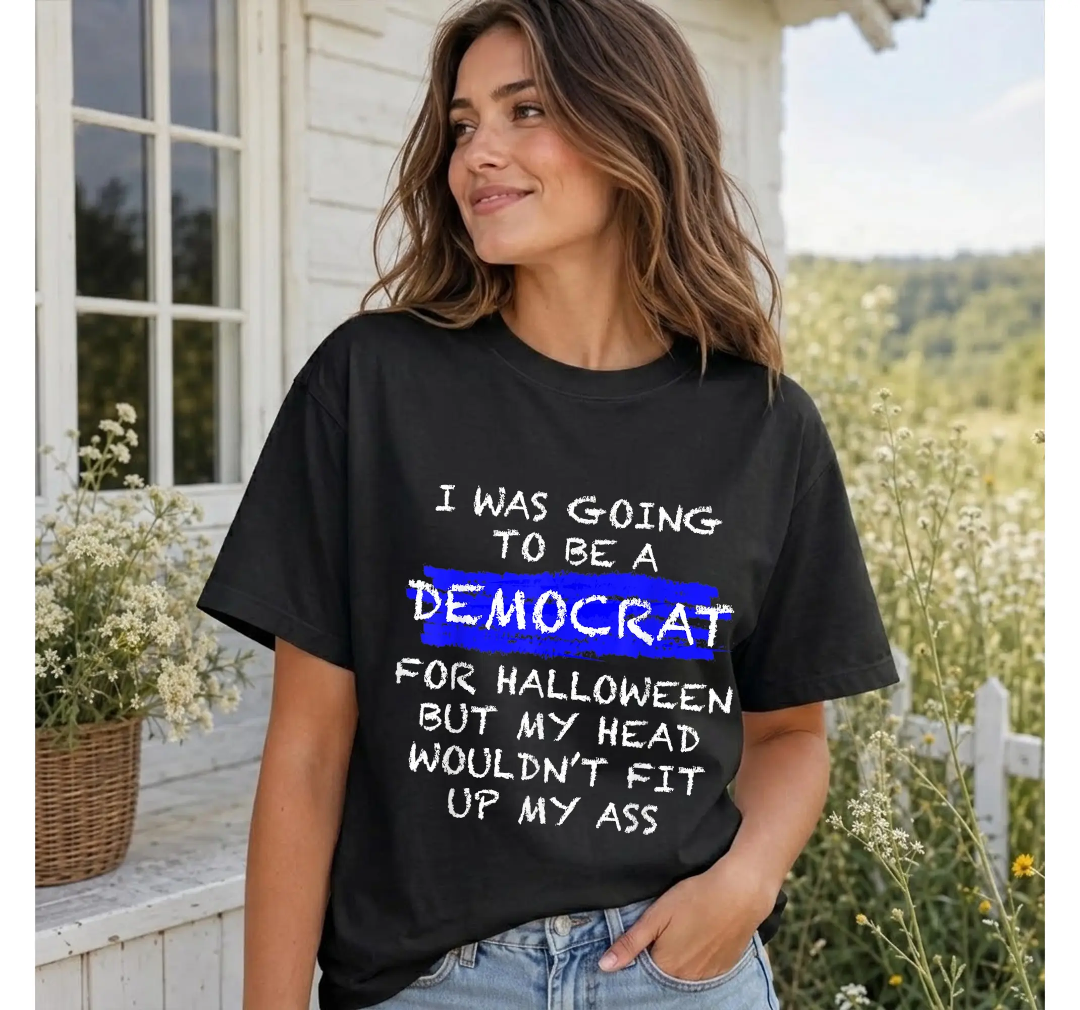 Funny Political Halloween Costume Shirt, Anti-Liberal Joke Adult Humor Conservative Tee - photo 3