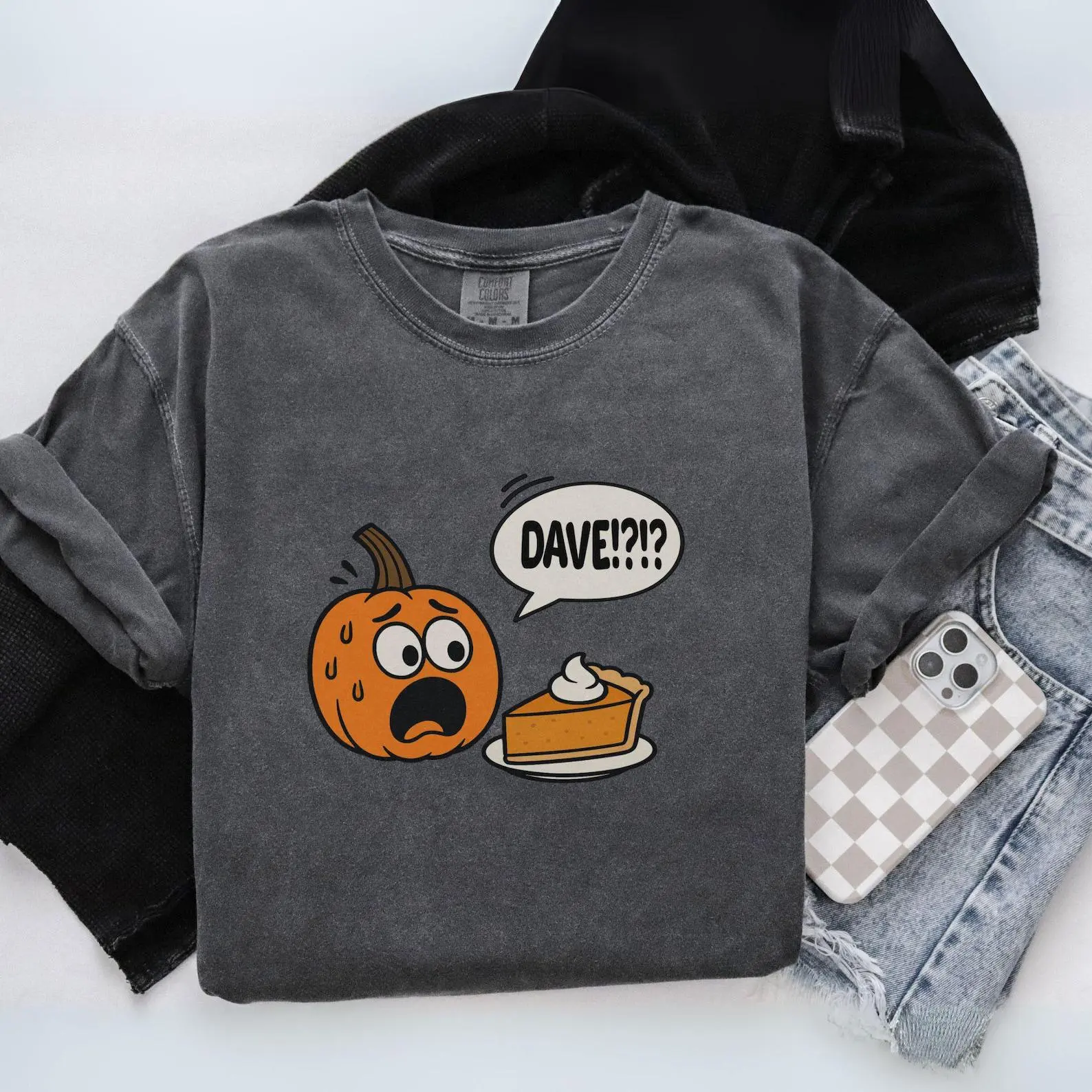 Comfort Colors Funny Pumpkin Pie Shirt, Meme Humor Fall Graphic Tee, Thanksgiving Dinner Outfit - photo 2