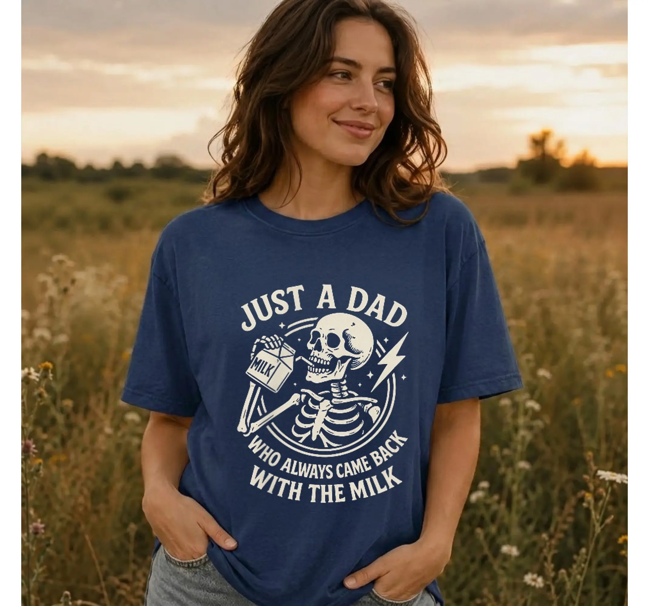 Funny Skeleton Dad Shirt, Always Came Back Mens Humor Graphic Tee, Fathers Day Gift - photo 2