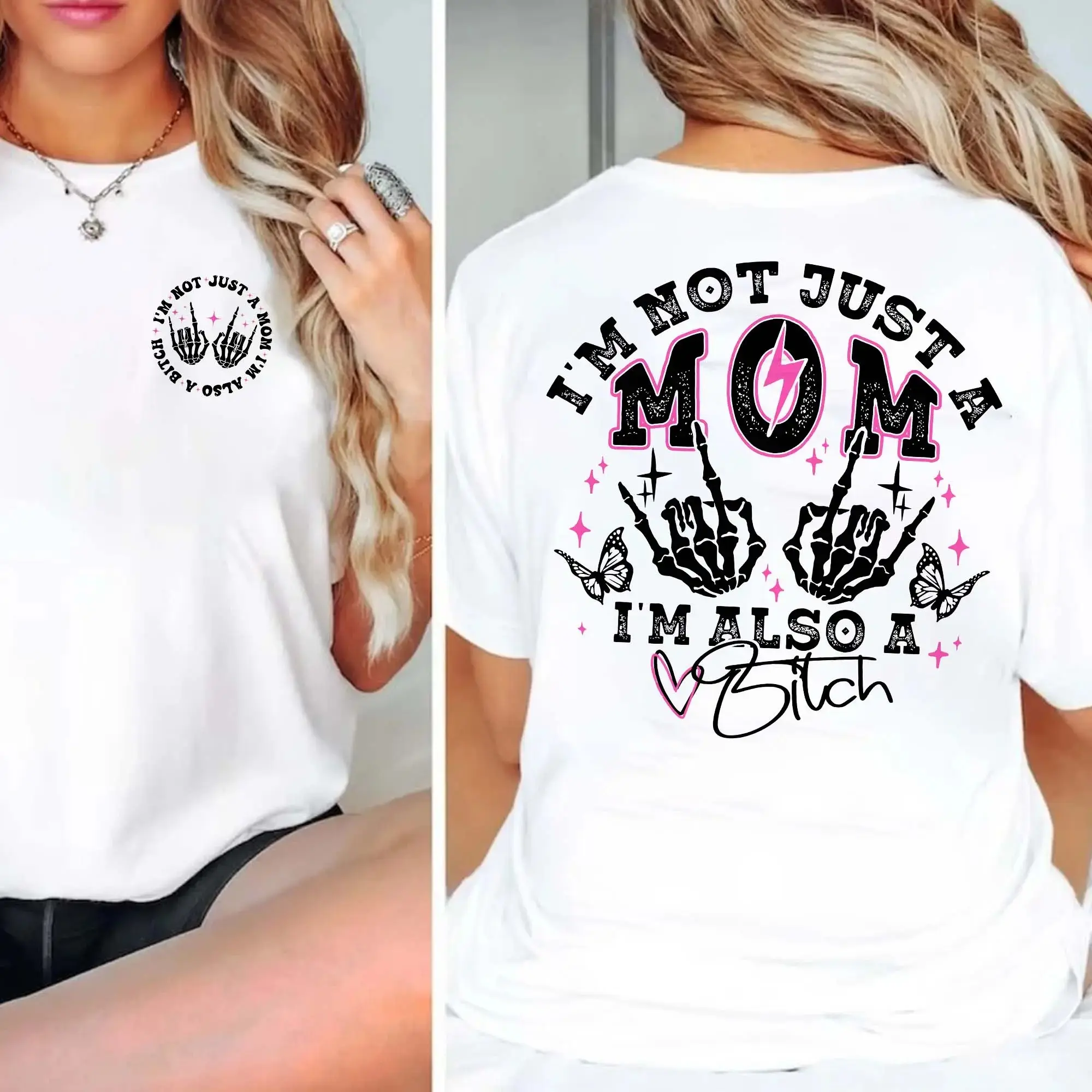 Funny Overstimulated Moms Club Shirt, Skeleton Mama Graphic Tee, Mother's Day Gift for Mom - photo 3