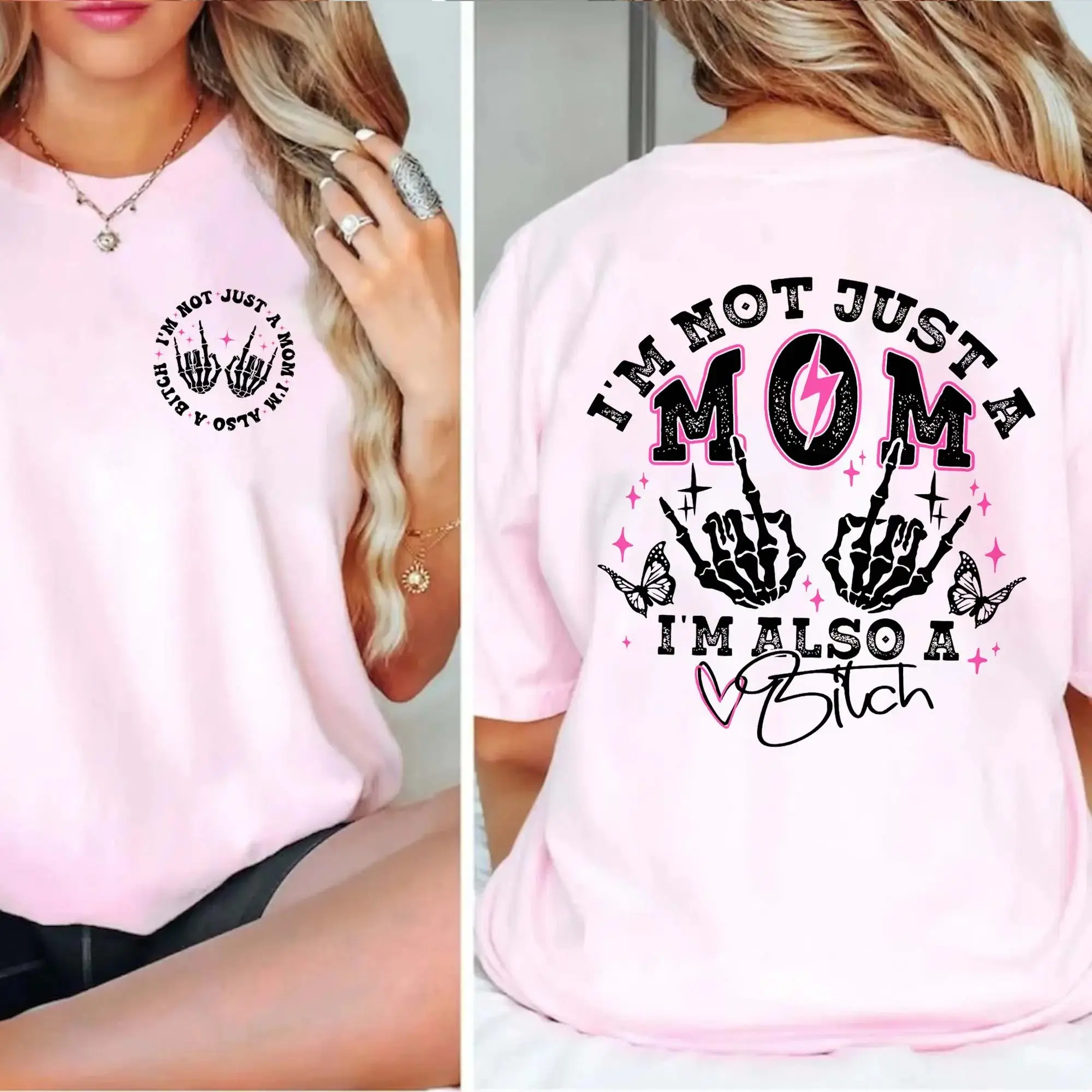 Funny Overstimulated Moms Club Shirt, Skeleton Mama Graphic Tee, Mother's Day Gift for Mom - photo 4