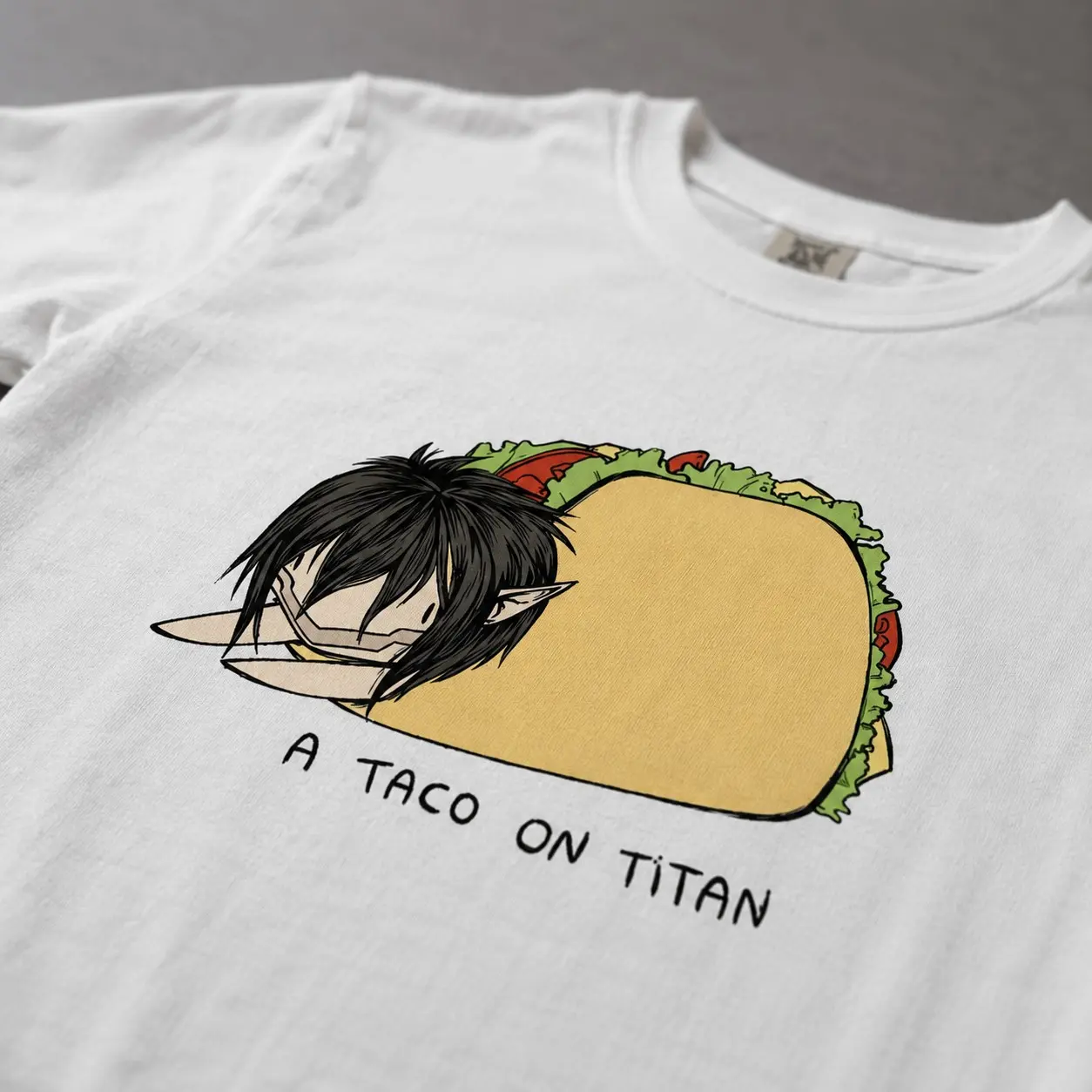 Comfort Colors Funny Taco Graphic Tee, Cute Spooky Foodie Cartoon Lover Gift White T-Shirt