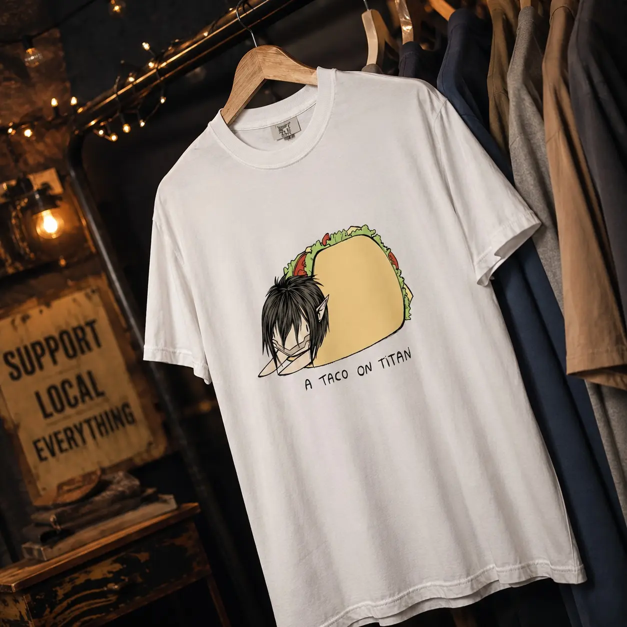 Comfort Colors Funny Taco Graphic Tee, Cute Spooky Foodie Cartoon Lover Gift White T-Shirt - photo 2