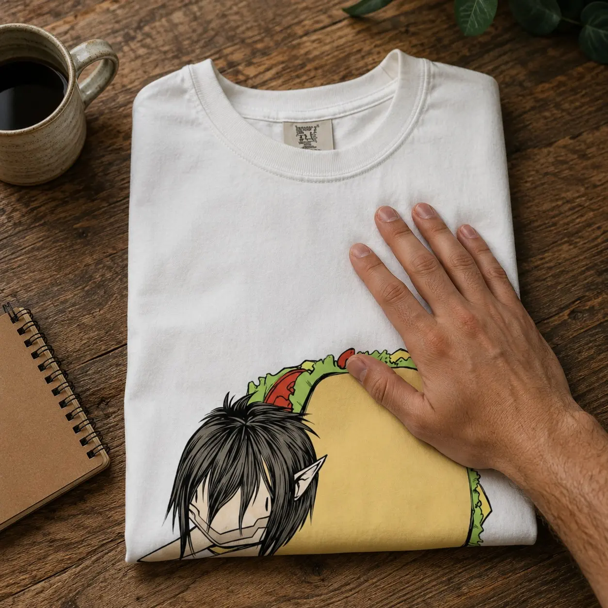 Comfort Colors Funny Taco Graphic Tee, Cute Spooky Foodie Cartoon Lover Gift White T-Shirt - photo 4