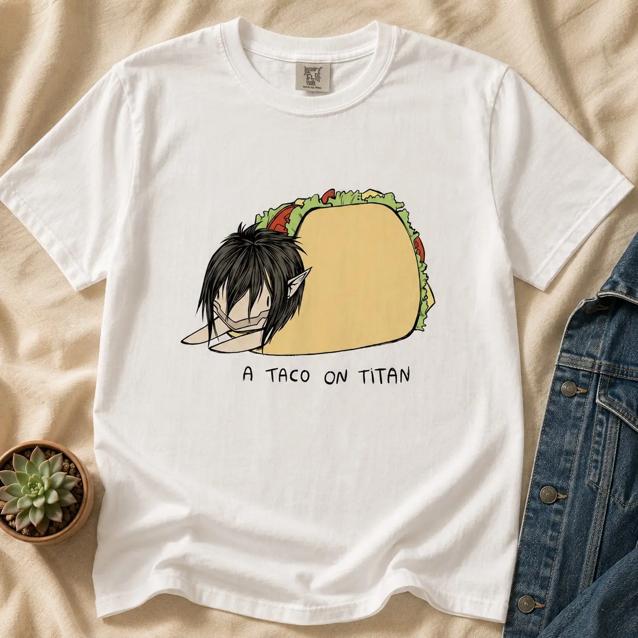 Comfort Colors Funny Taco Graphic Tee, Cute Spooky Foodie Cartoon Lover Gift White T-Shirt - photo 5