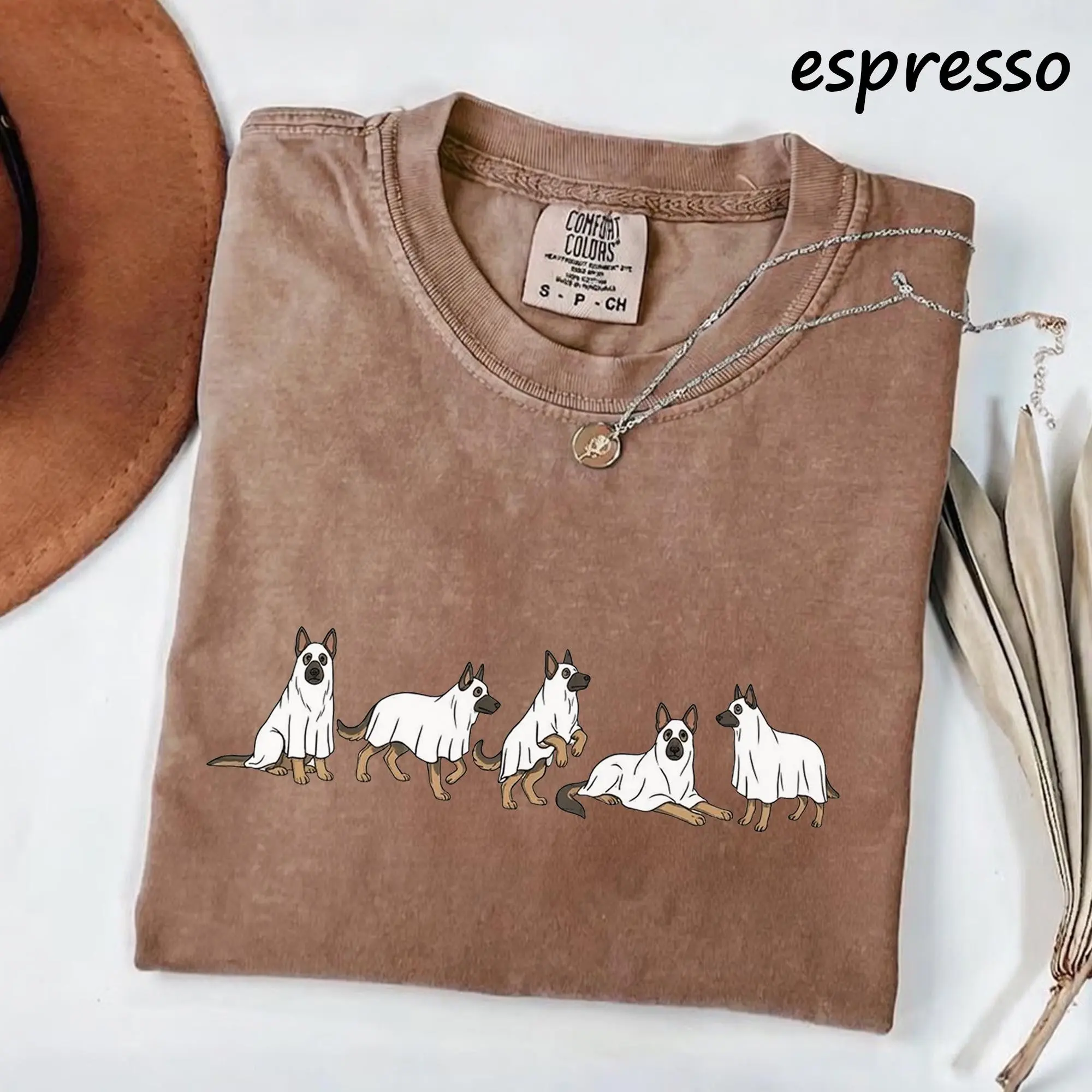 Comfort Colors German Shepherd Halloween T-Shirt, Cute Dog Lover Gift Tee for Women