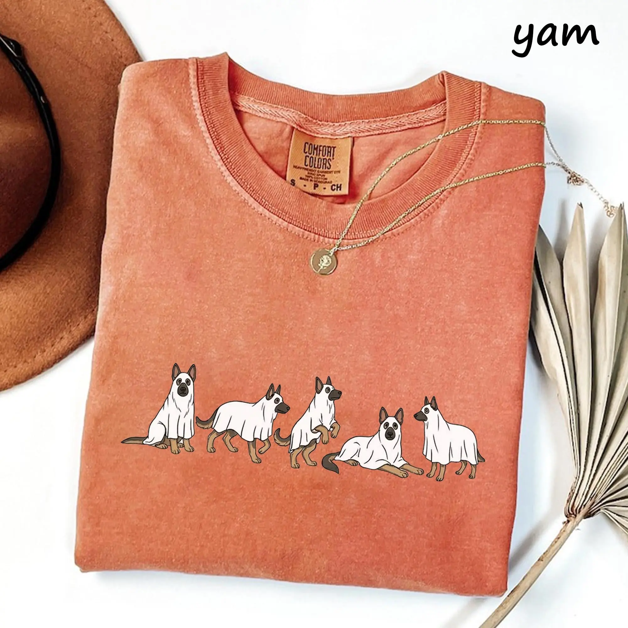 Comfort Colors German Shepherd Halloween T-Shirt, Cute Dog Lover Gift Tee for Women - photo 2