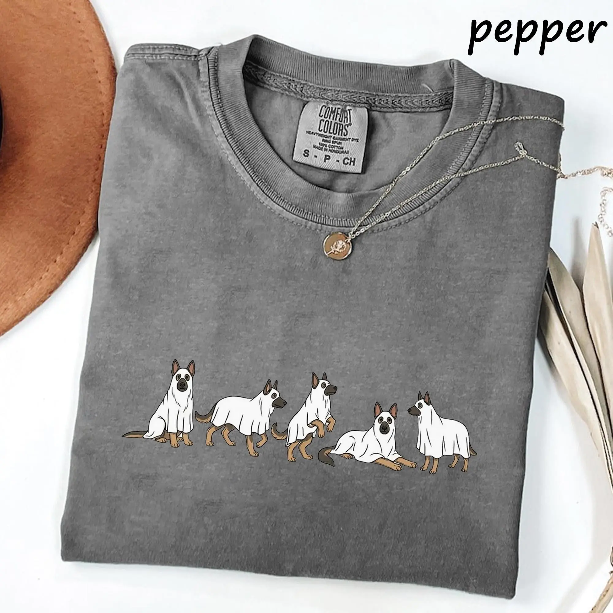 Comfort Colors German Shepherd Halloween T-Shirt, Cute Dog Lover Gift Tee for Women - photo 3