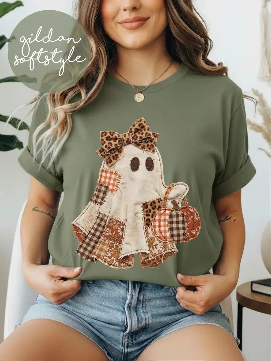 Comfort Colors Ghiddy Ghost Halloween T-Shirt, Unisex Short Sleeve Softstyle Graphic Tee