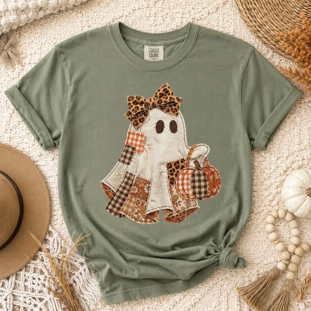 Comfort Colors Ghiddy Ghost Halloween T-Shirt, Unisex Short Sleeve Softstyle Graphic Tee - photo 2