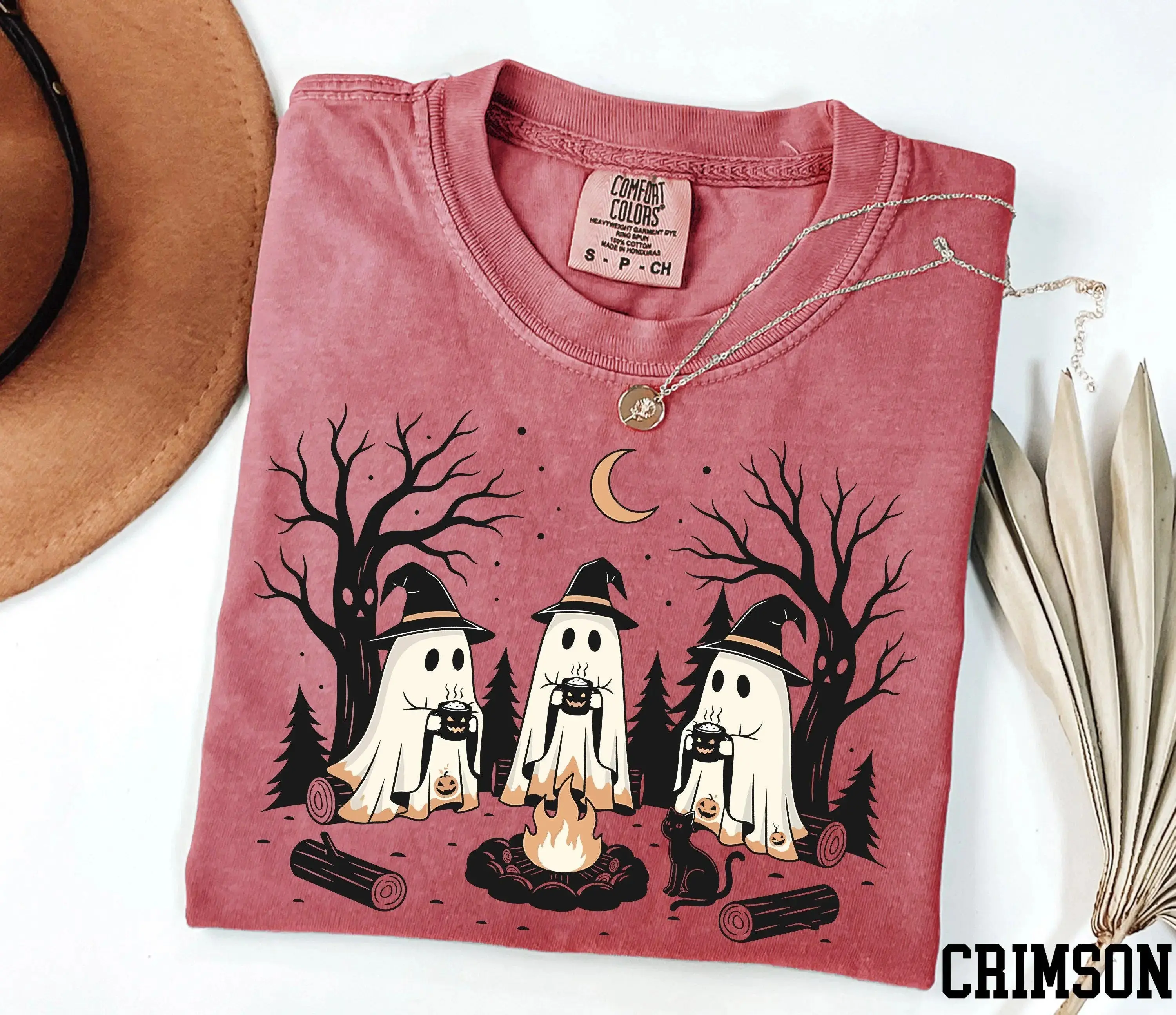 Comfort Colors Ghost Camp Life Shirt, Funny Halloween Spooky Camping Fall Tee for Women - photo 5