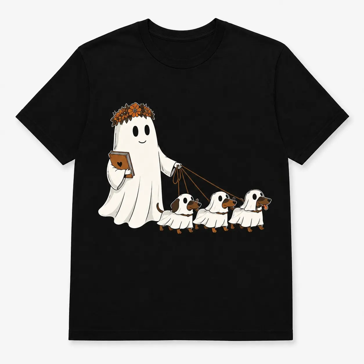 Ghost Dog Mom Halloween Comfort Colors Shirt, Cute Dachshund Graphic Tee, Spooky Wiener Lover Fall Bookish Gift