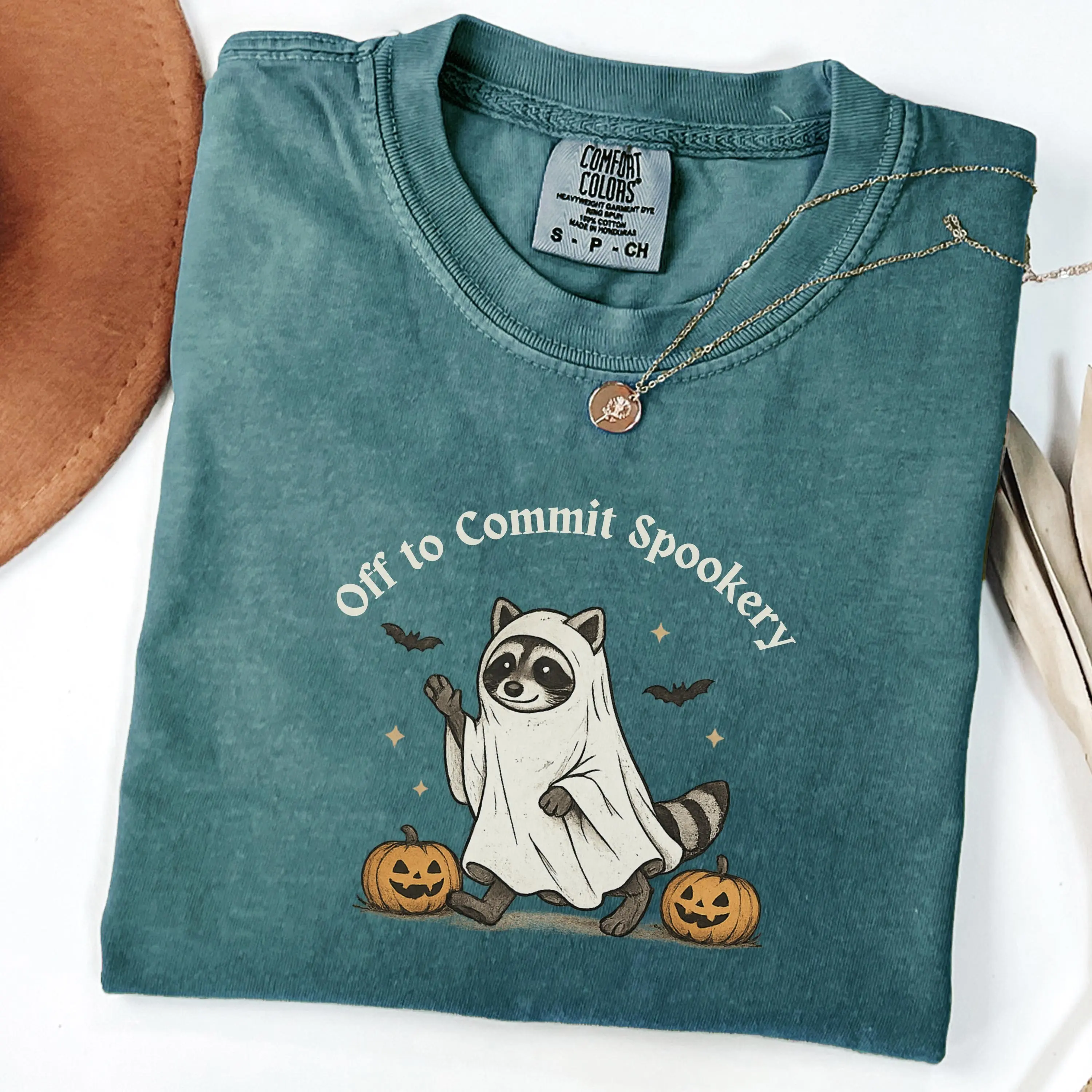 Ghost Raccoon Halloween Shirt, Comfort Colors Spooky Season Tee