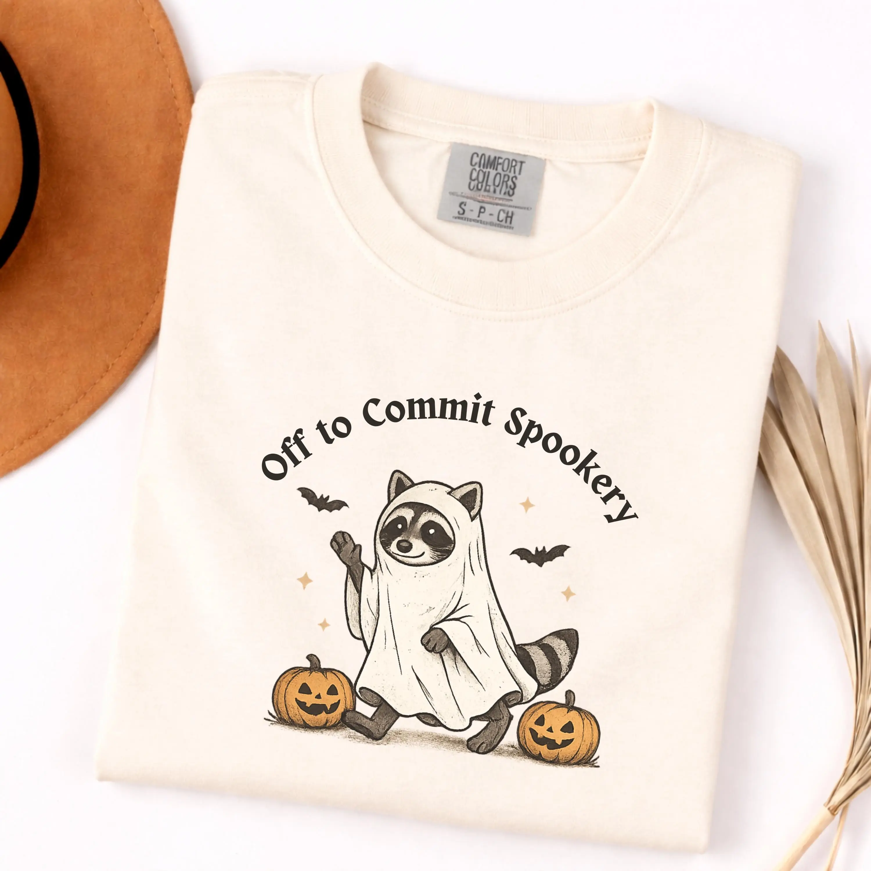 Ghost Raccoon Halloween Shirt, Comfort Colors Spooky Season Tee - photo 4