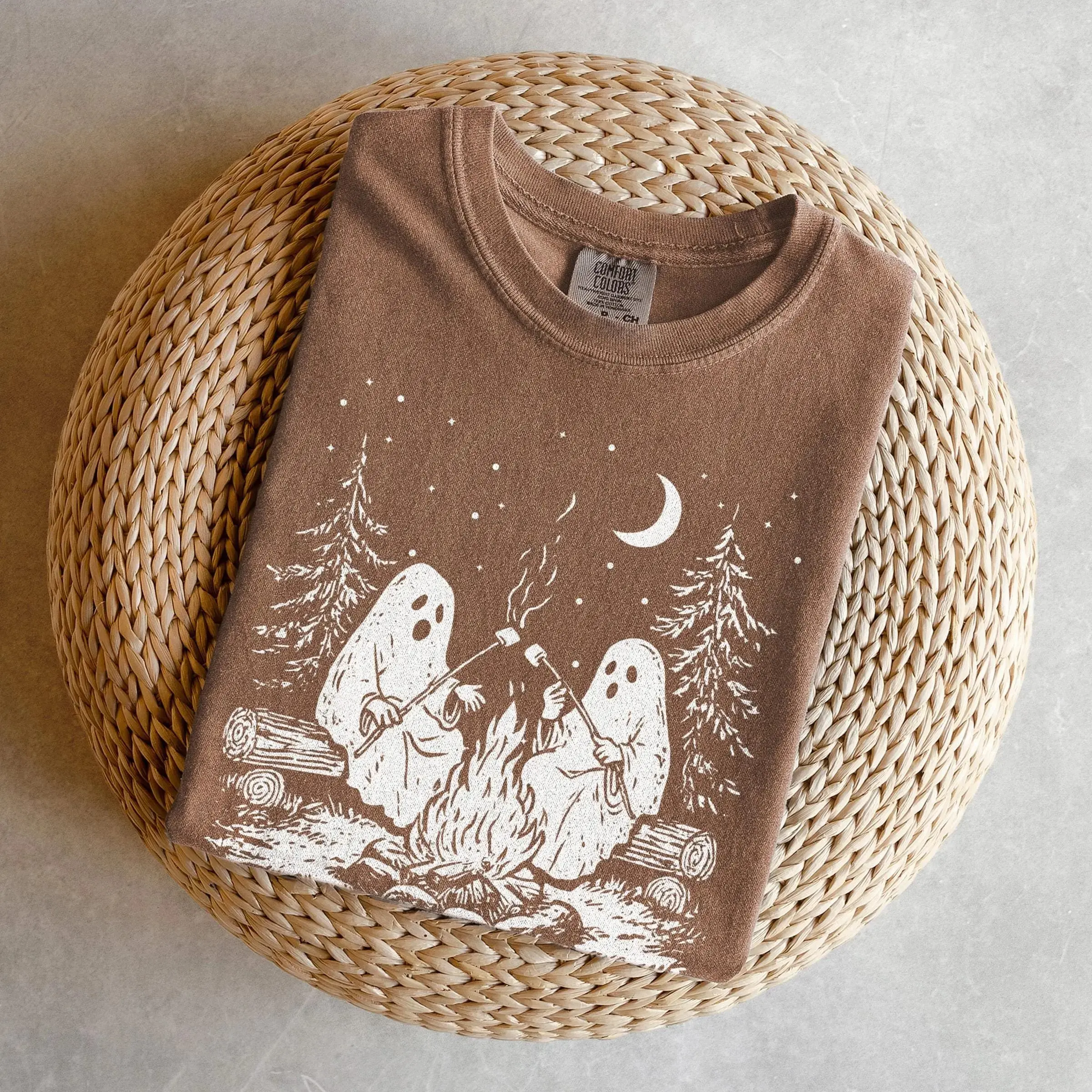 Comfort Colors Ghost Stories Shirt, Retro Funny Camping Spooky Season Trick or Treat Halloween Fall Tee - photo 3