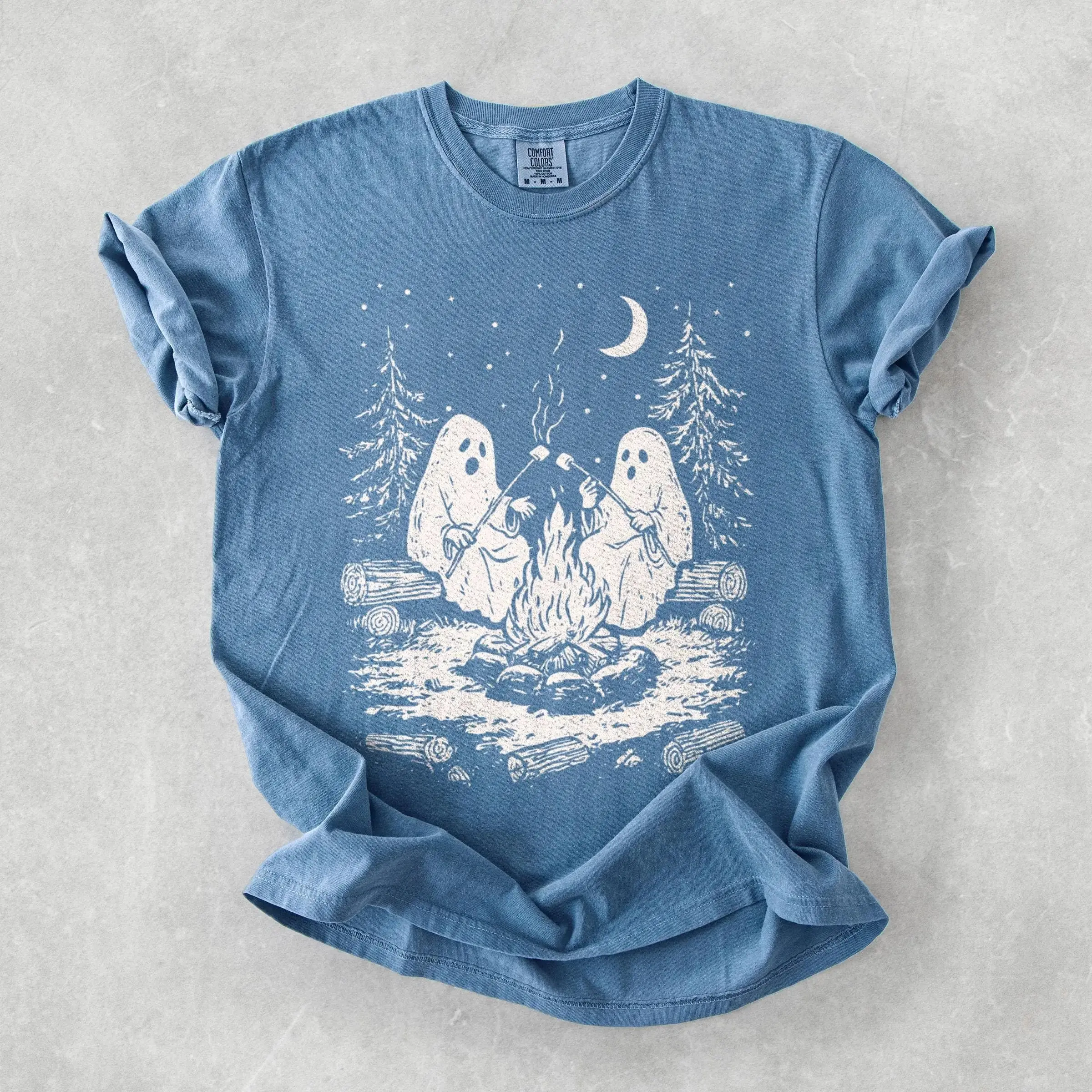 Comfort Colors Ghost Stories Shirt, Retro Funny Camping Spooky Season Trick or Treat Halloween Fall Tee - photo 5