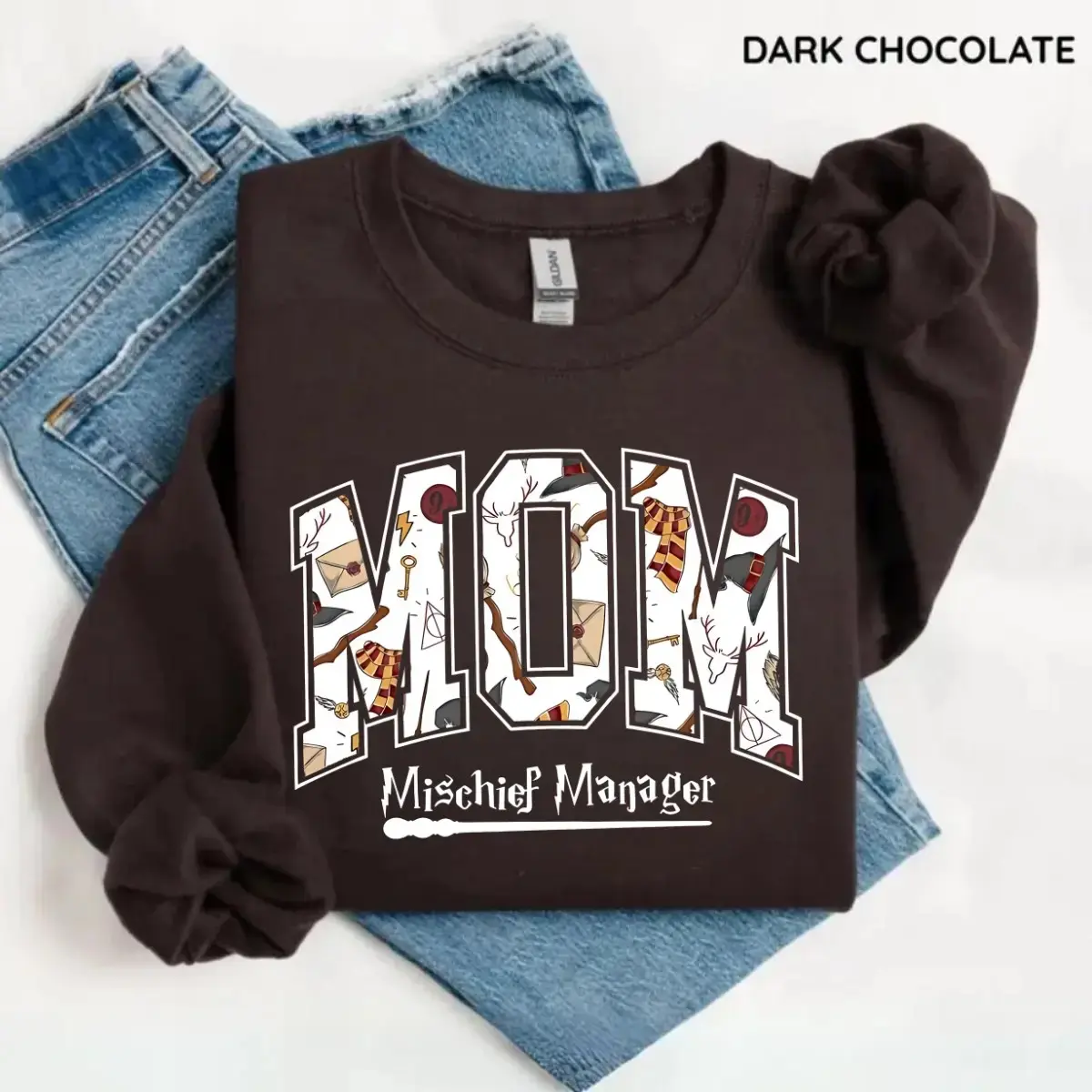 Gildan Sweatshirt Mystical Mom, Magical Mama Halloween Graphic Shirt, Spooky Fantasy Mom Tee, Cute Fall Gift for Moms - photo 3