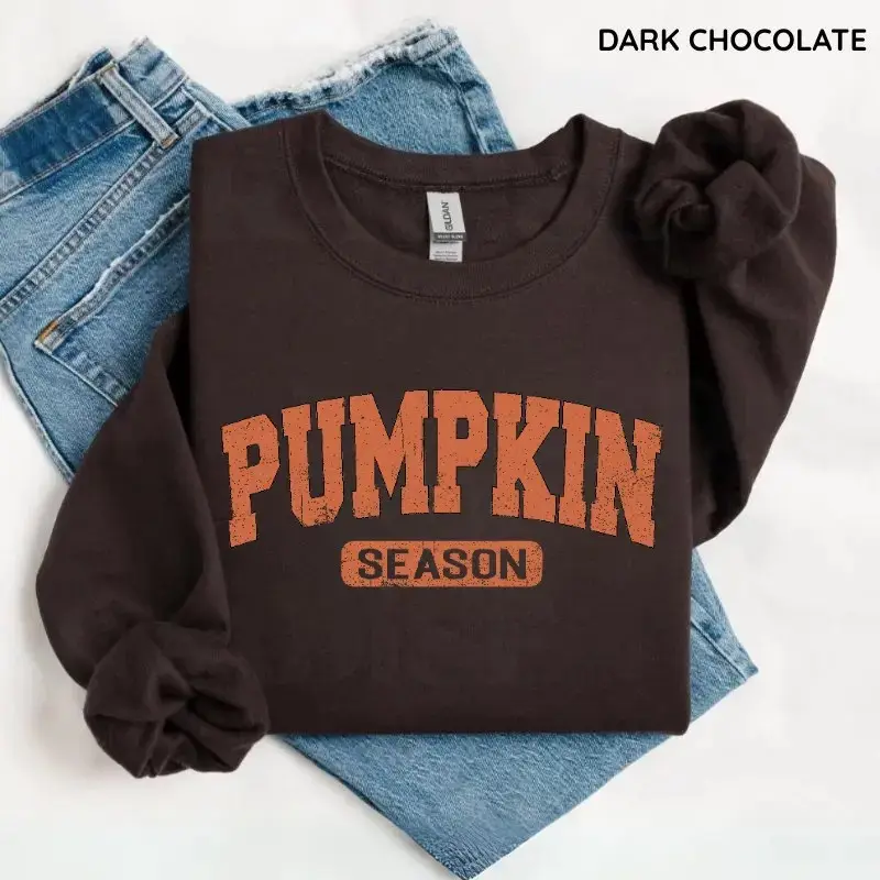 Gildan Sweatshirt Retro Pumpkin Season, Cute Fall Autumn Pullover, Cozy Thanksgiving Gift Shirt - photo 1