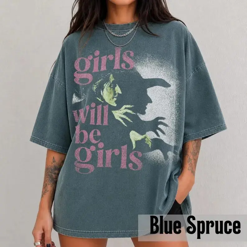 Comfort Colors Girls Will Be Girls Shirt, Witchy Feminist Vintage Summerween Grunge Halloween Tee - photo 2