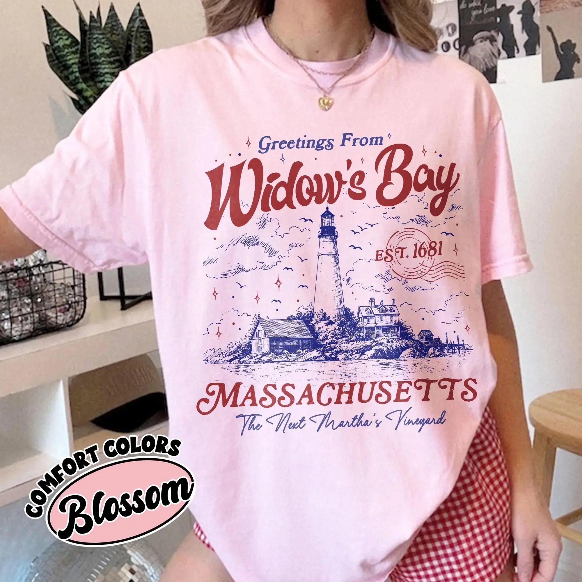 Comfort Colors Greetings From Widow's Bay Shirt, Coastal Horror New England Mystery TV Show Fan Tee - photo 2