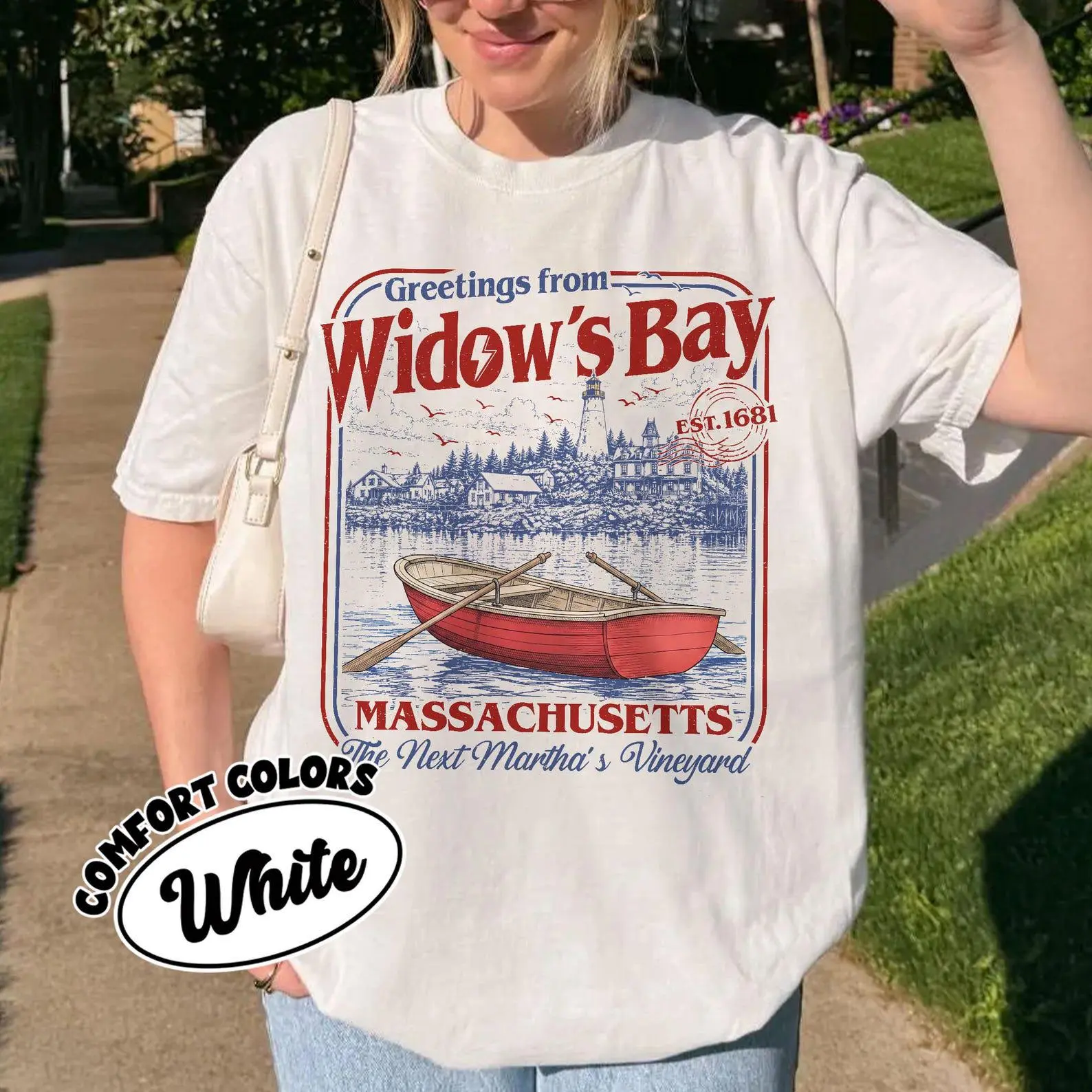 Greetings From Widow's Bay Comfort Colors Shirt, Coastal Horror TV Show Graphic Tee, Fan Gift - photo 1
