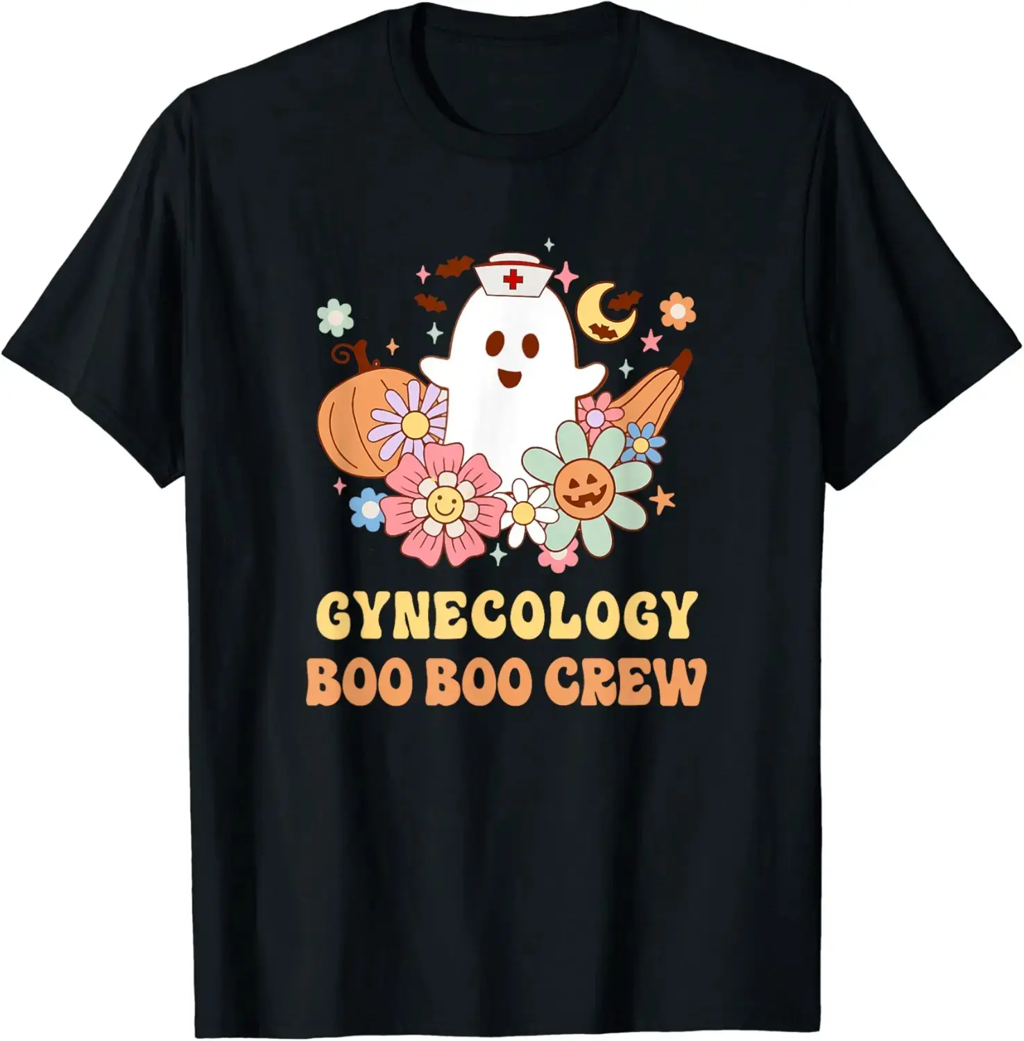 Gynecology Boo Boo Crew Nurse Halloween T-Shirt, Funny OBGYN Labor and Delivery Nursing Squad Tee