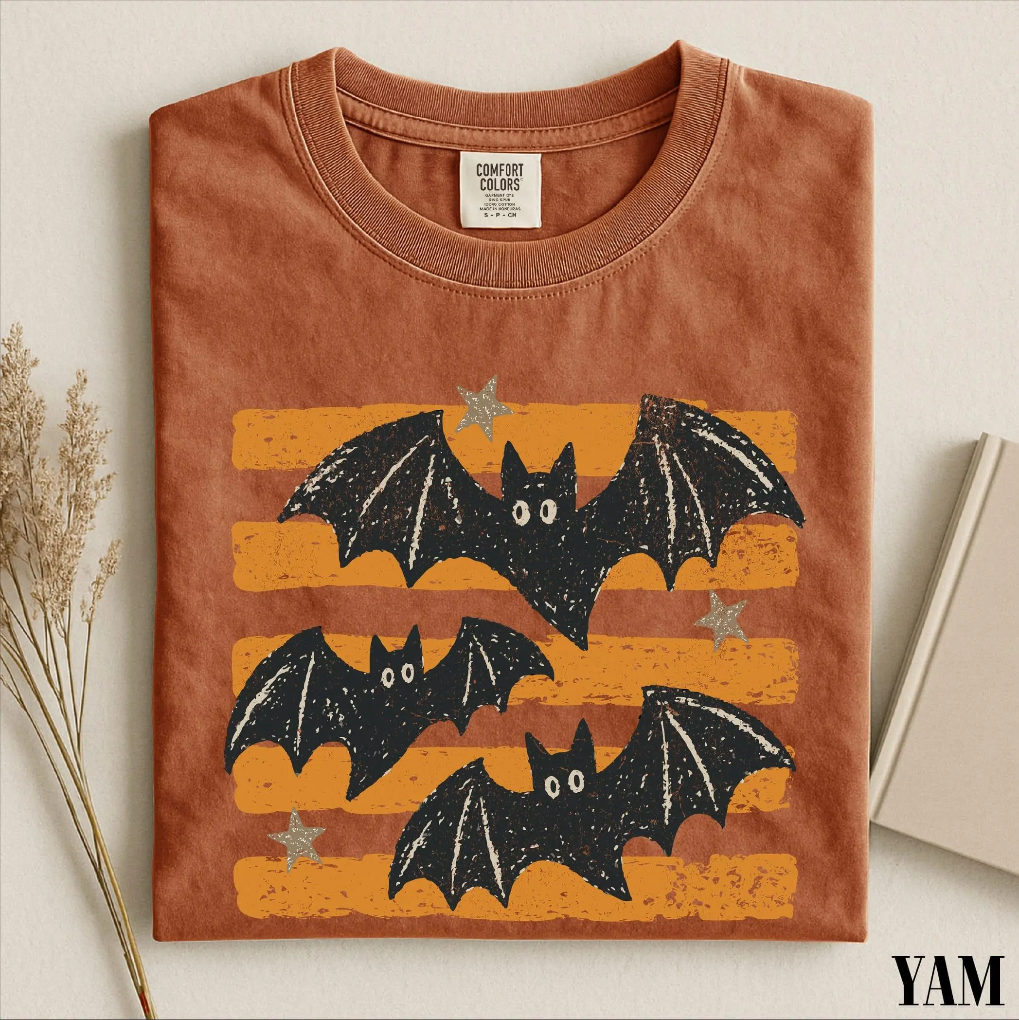 Comfort Colors Halloween Bats Sweatshirt, Spooky Trick or Treat Fall Season Graphic Sweater Crewneck