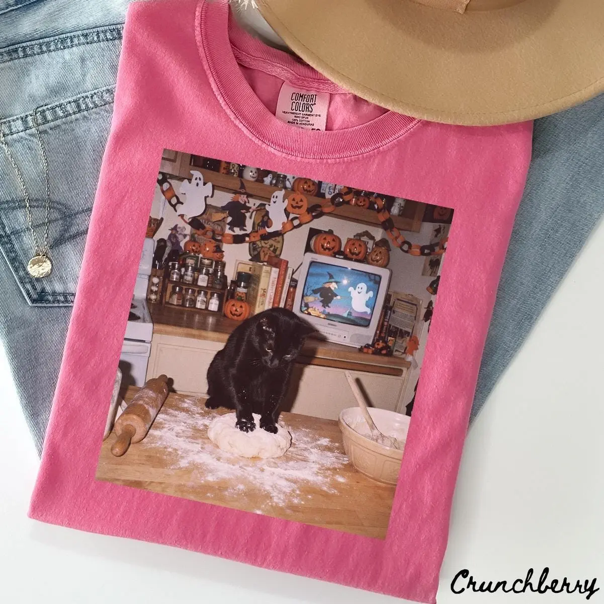 Comfort Colors Halloween Black Cat Shirt, Pumpkin Cat Mom Tee, Funny Ghost Mama Graphic Top, Trendy Pet Lover Gift - photo 4