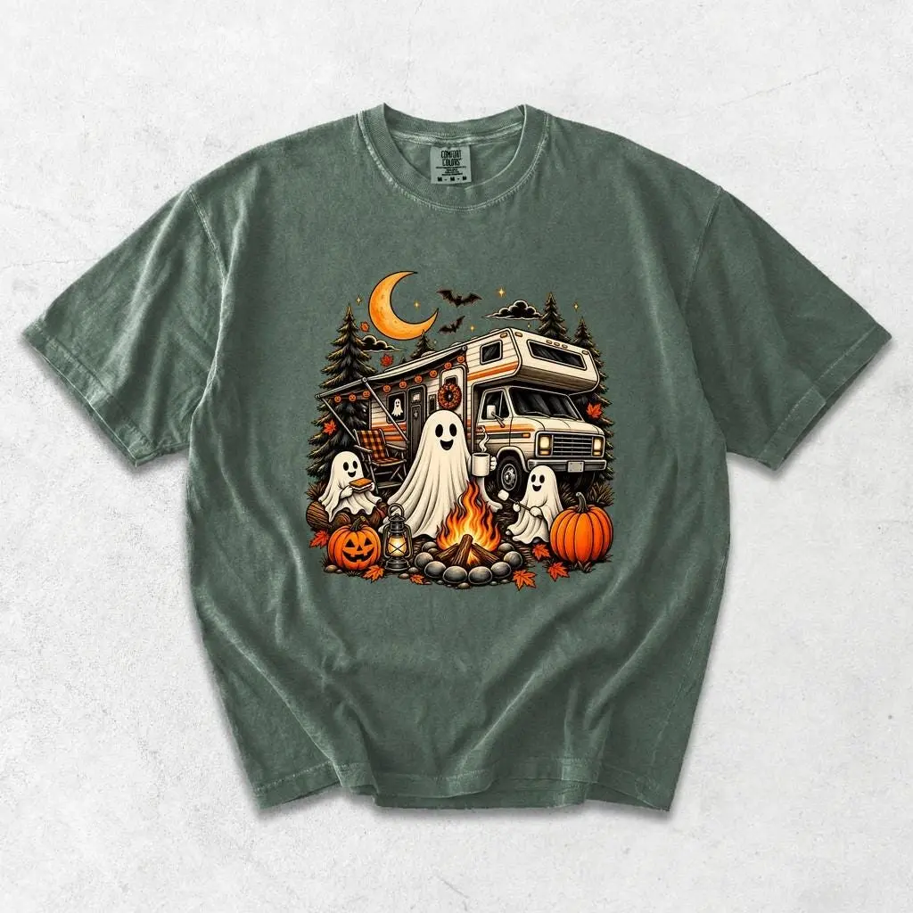 Comfort Colors Halloween Ghost RV Camper Sweatshirt, Spooky Fall Camping Gift - photo 4