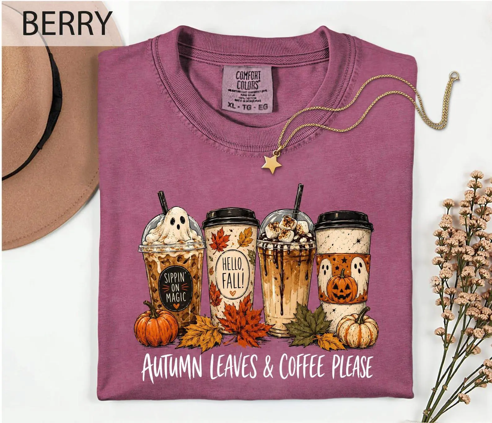 Comfort Colors Halloween Ghost Coffee Cup Sweatshirt, Pumpkin Spice Fall Lover Gift, Cozy Autumn Apparel - photo 5