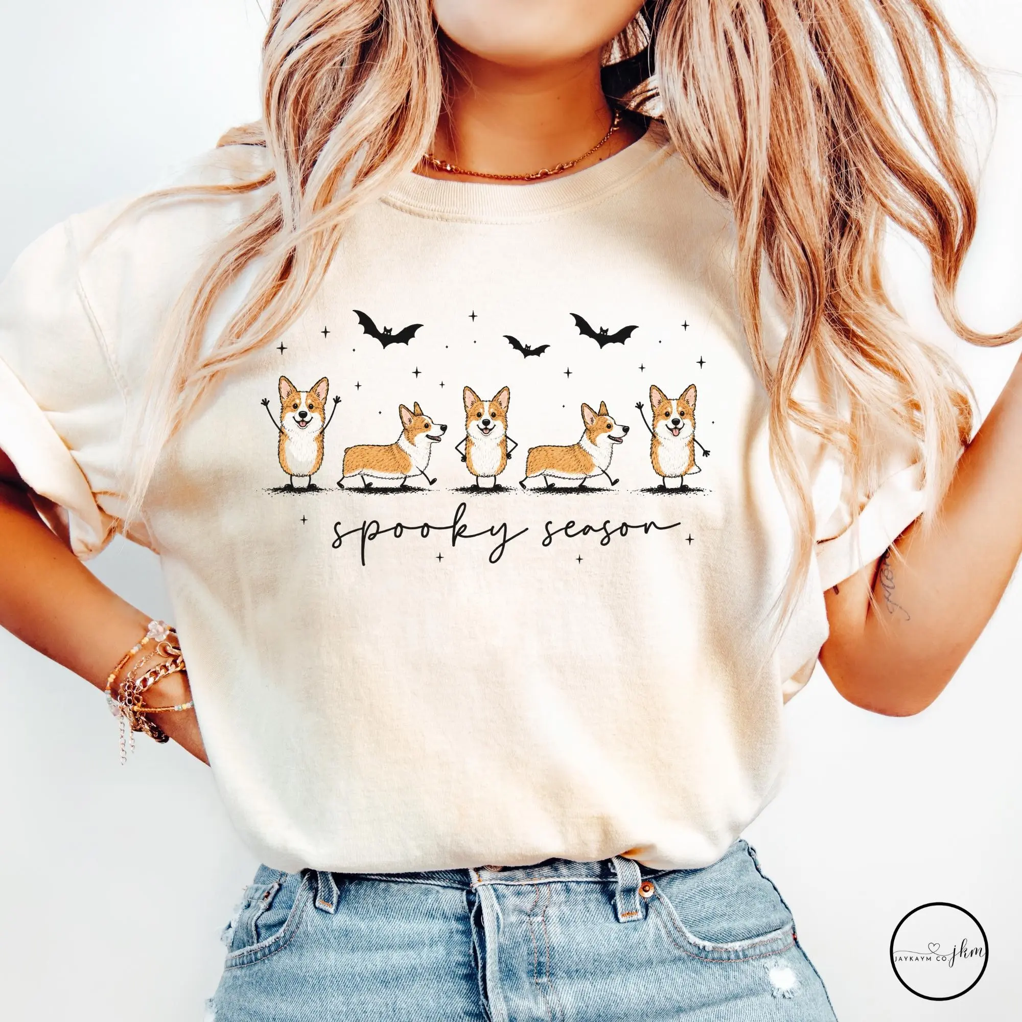 Comfort Colors Halloween Corgi Shirt, Cute Spooky Dog Graphic Tee