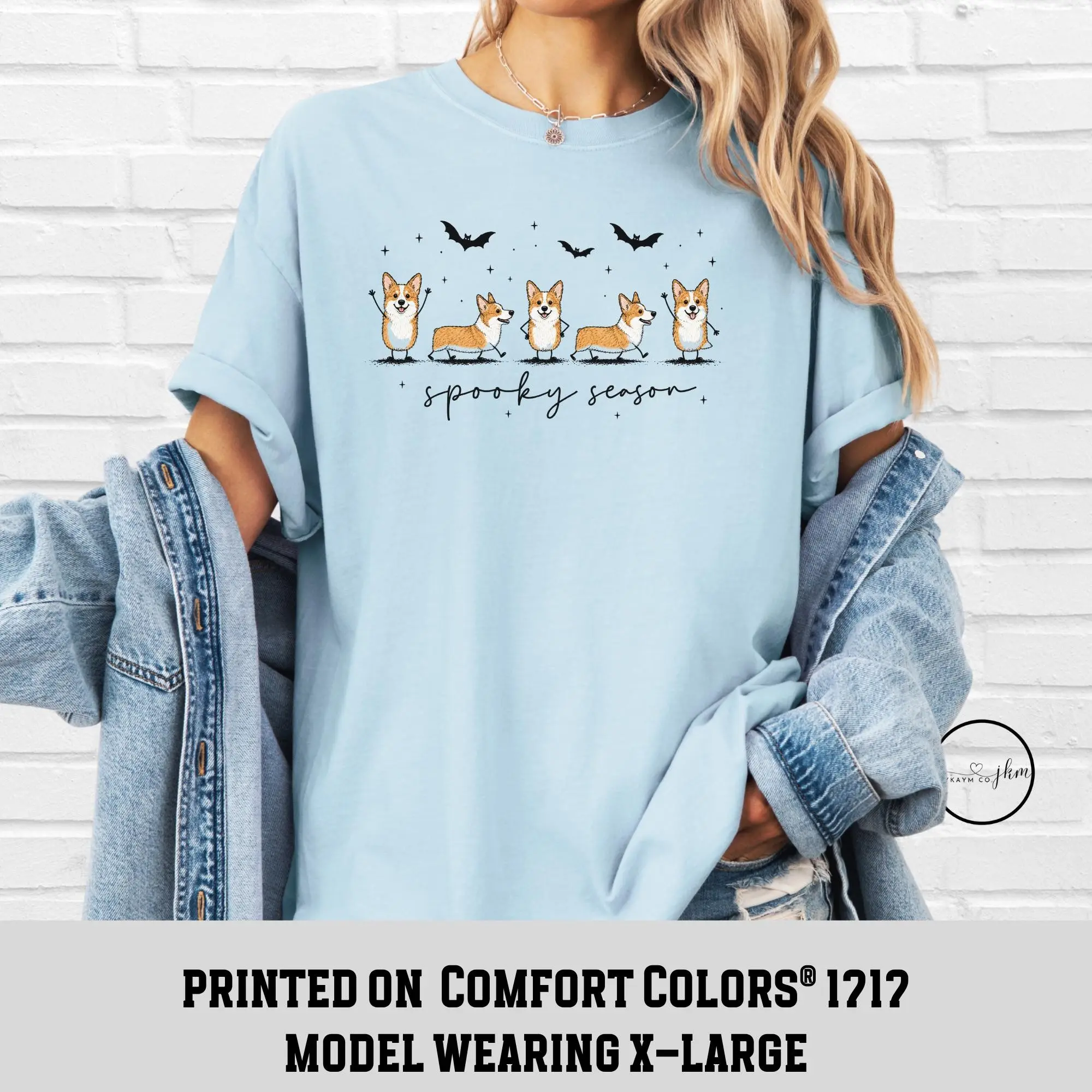 Comfort Colors Halloween Corgi Shirt, Cute Spooky Dog Graphic Tee - photo 5