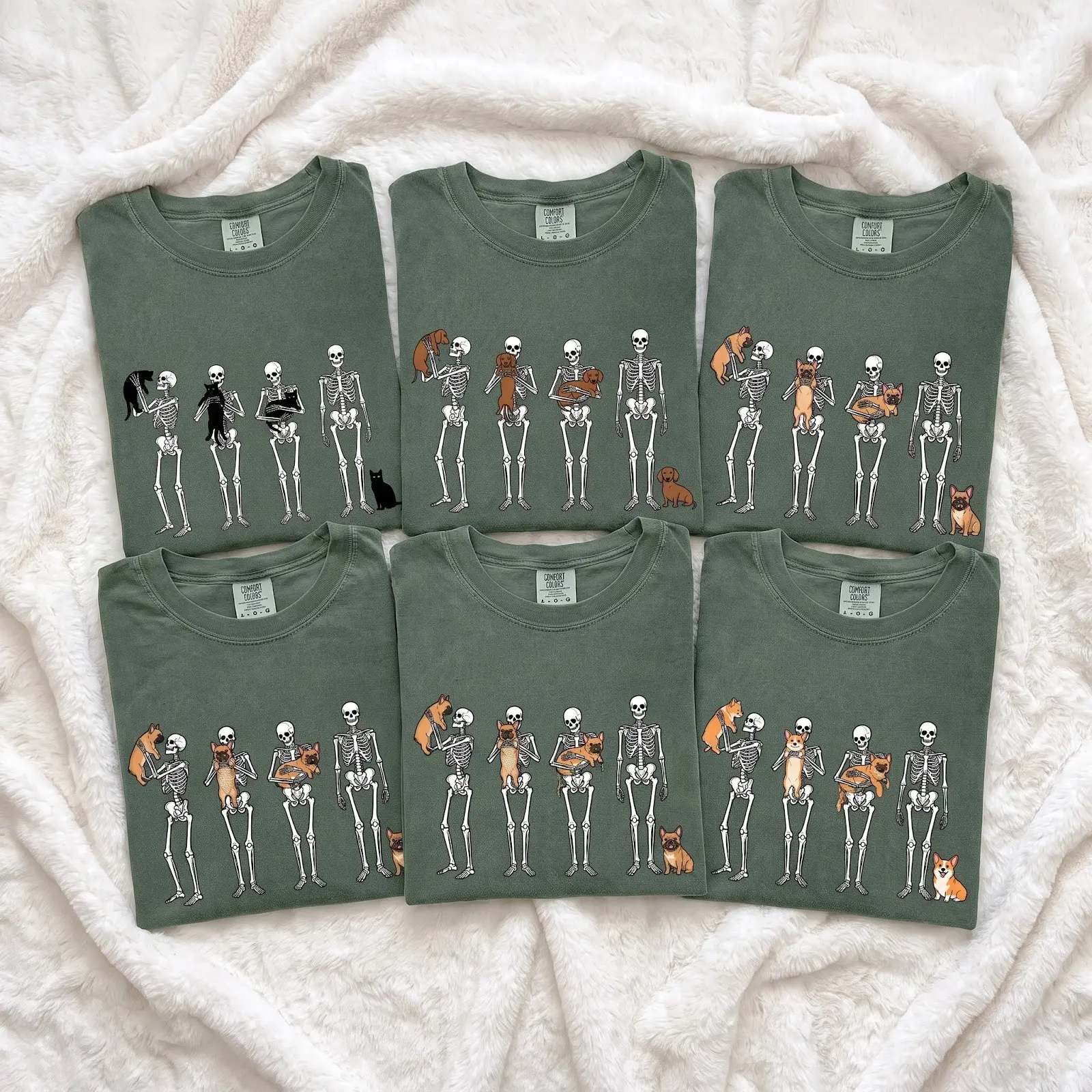 Halloween Corgi Mom Shirt for Women, Comfort Colors Spooky Season Tee, Cute Skeleton Bone Dog Lover Fall Gift - photo 2