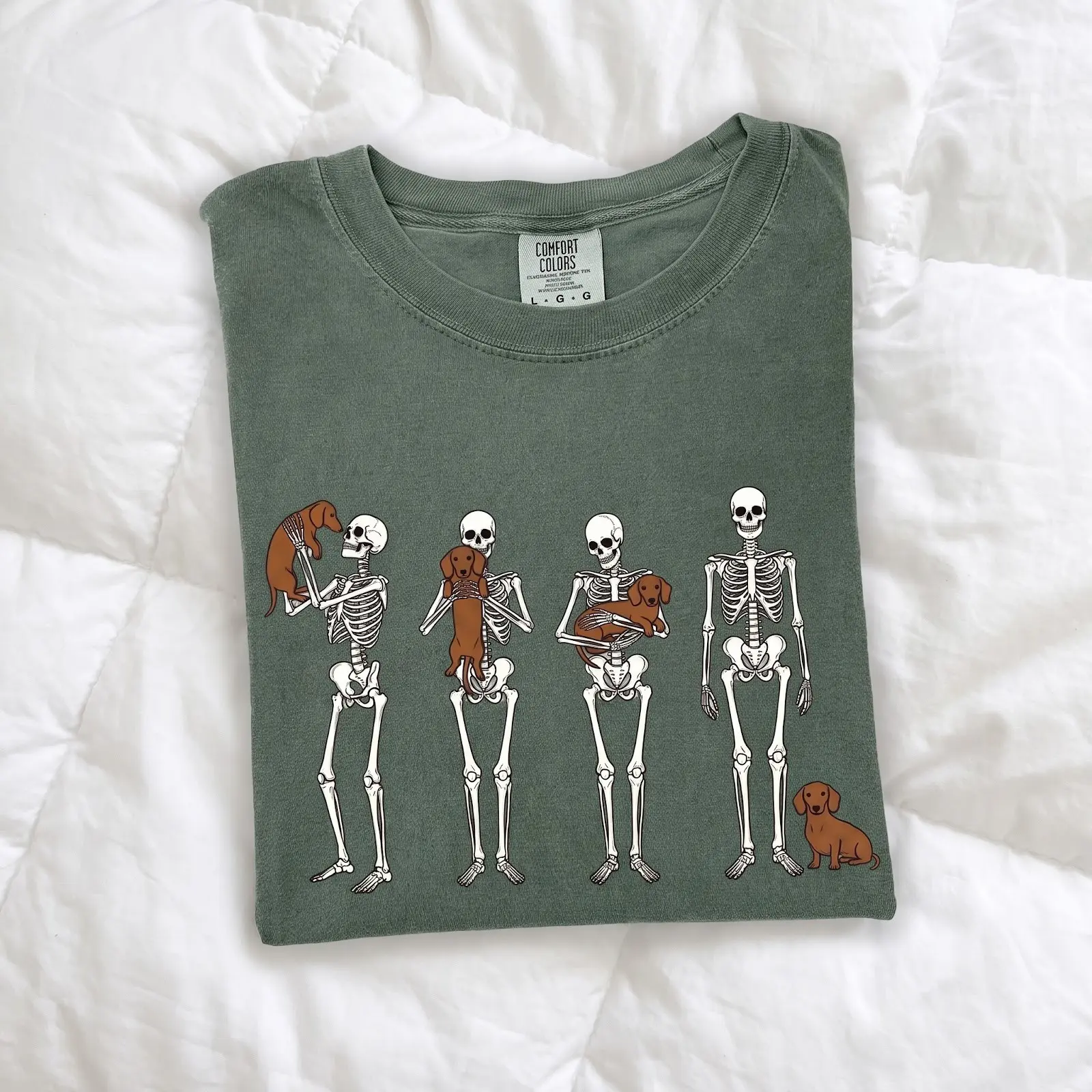 Halloween Corgi Mom Shirt for Women, Comfort Colors Spooky Season Tee, Cute Skeleton Bone Dog Lover Fall Gift - photo 4