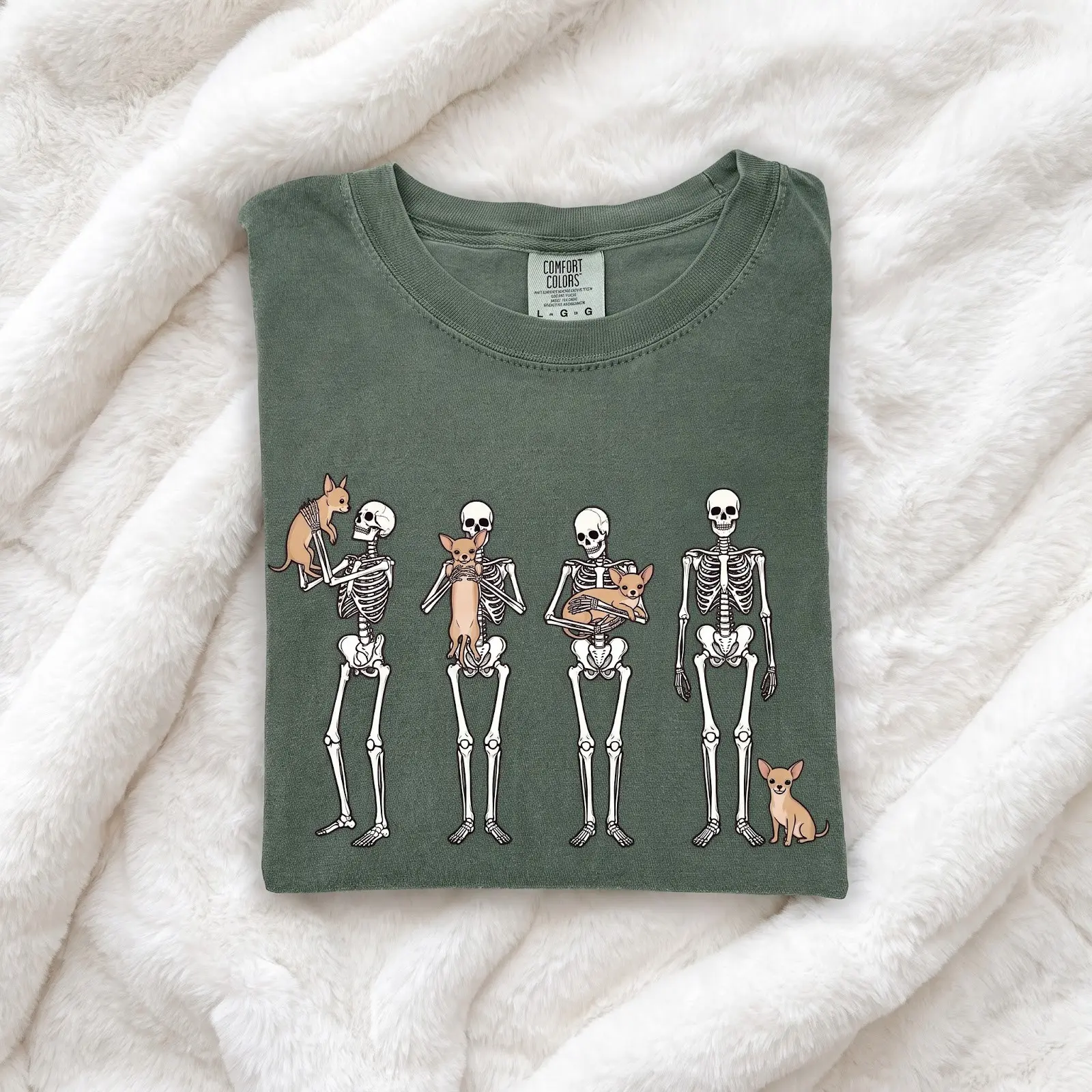 Halloween Corgi Mom Shirt for Women, Comfort Colors Spooky Season Tee, Cute Skeleton Bone Dog Lover Fall Gift - photo 5