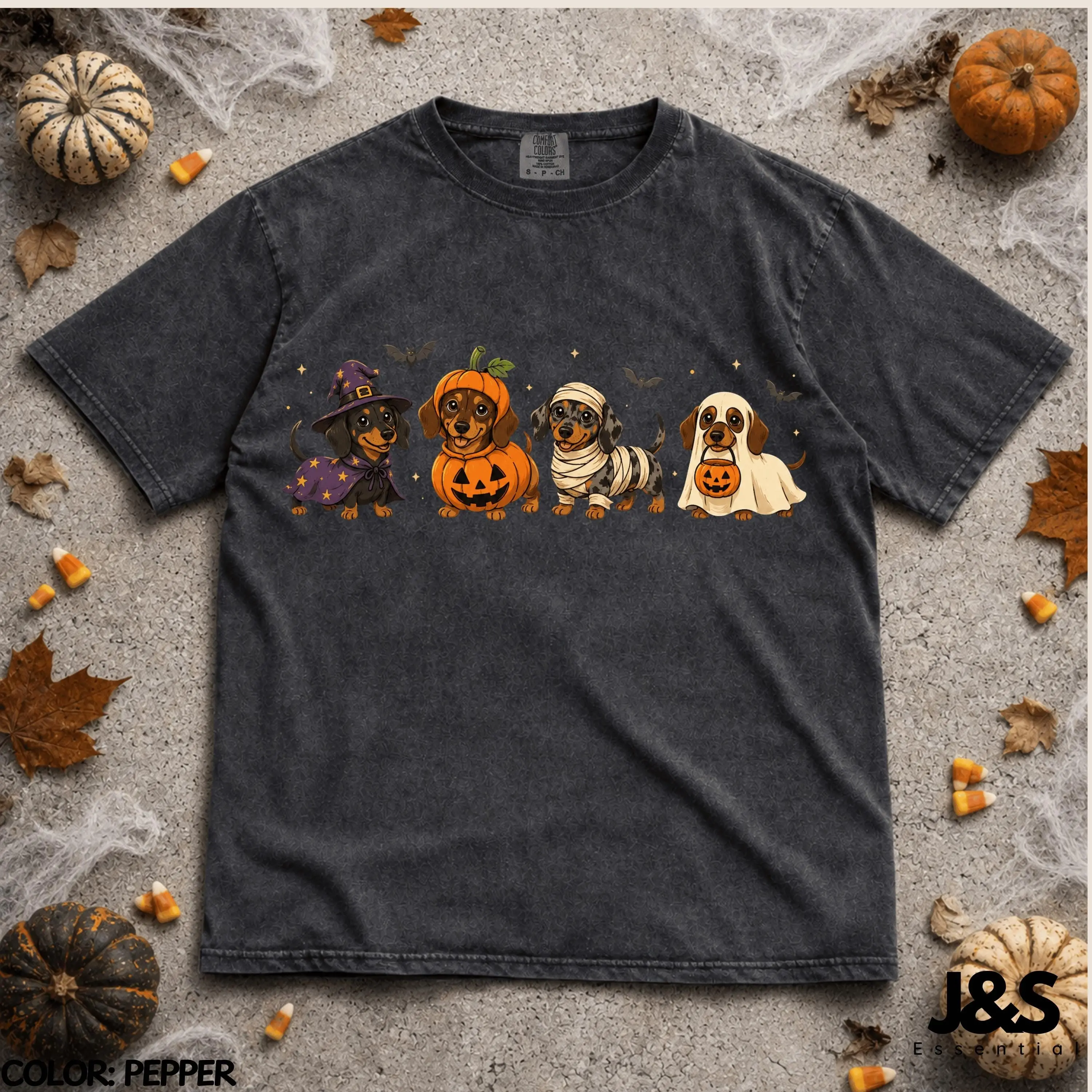 Halloween Dachshund Dog Shirt, Cute Spooky Costume Tee, Trick Or Treat Puppy Fall Vintage Lover Gift