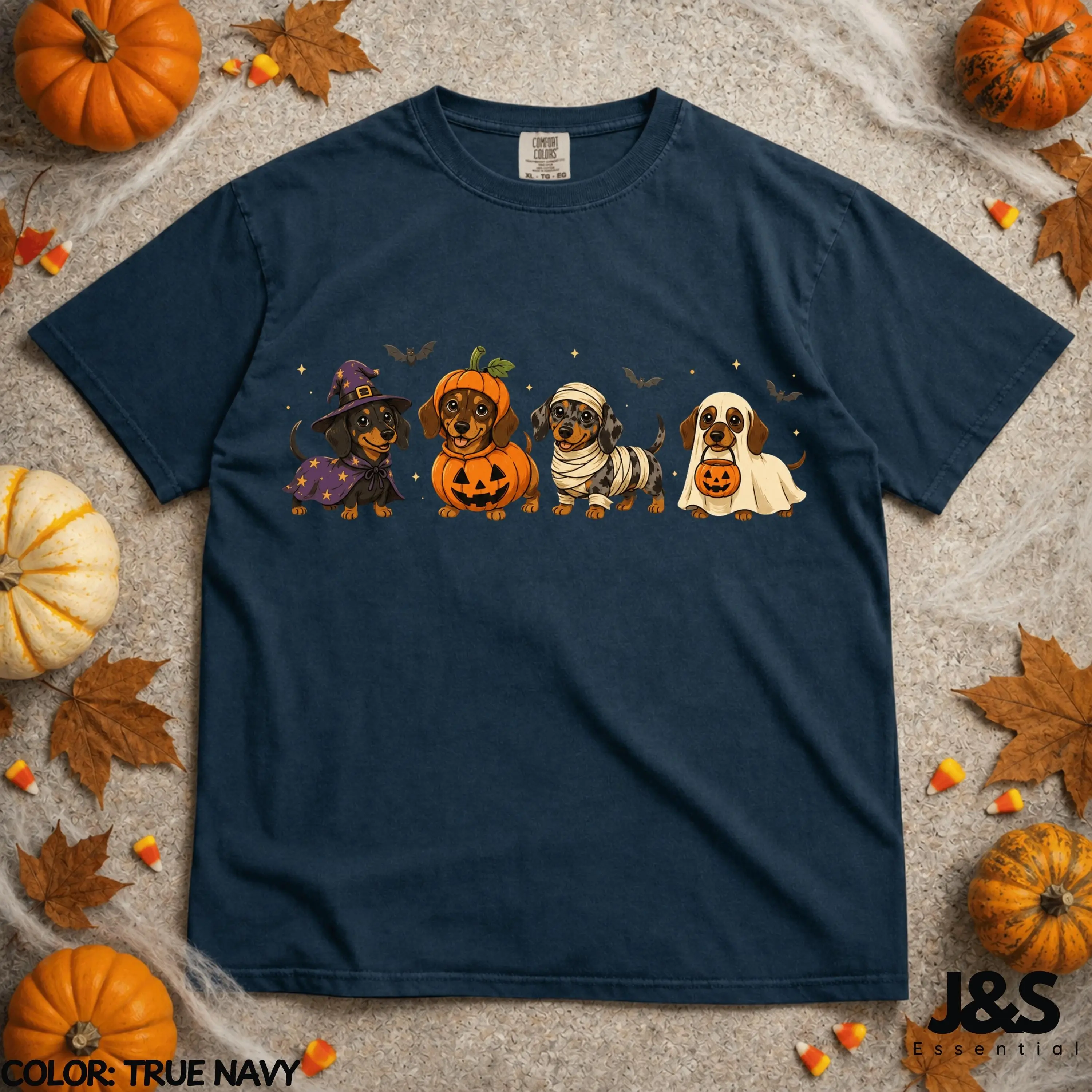 Halloween Dachshund Dog Shirt, Cute Spooky Costume Tee, Trick Or Treat Puppy Fall Vintage Lover Gift - photo 4