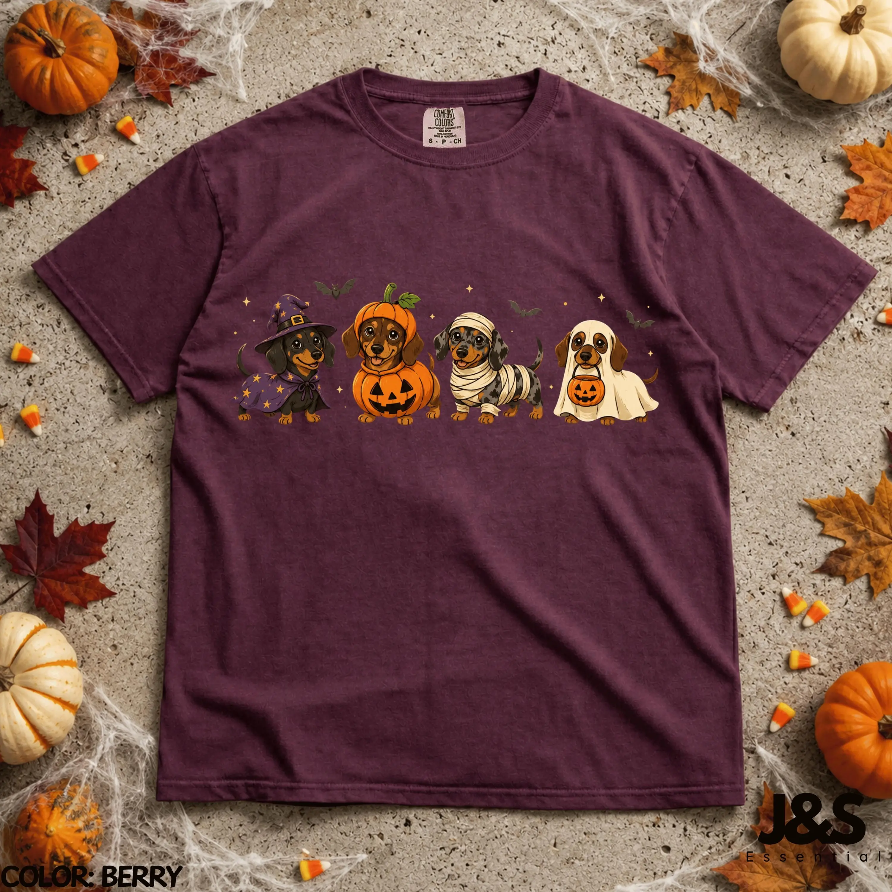 Halloween Dachshund Dog Shirt, Cute Spooky Costume Tee, Trick Or Treat Puppy Fall Vintage Lover Gift - photo 5