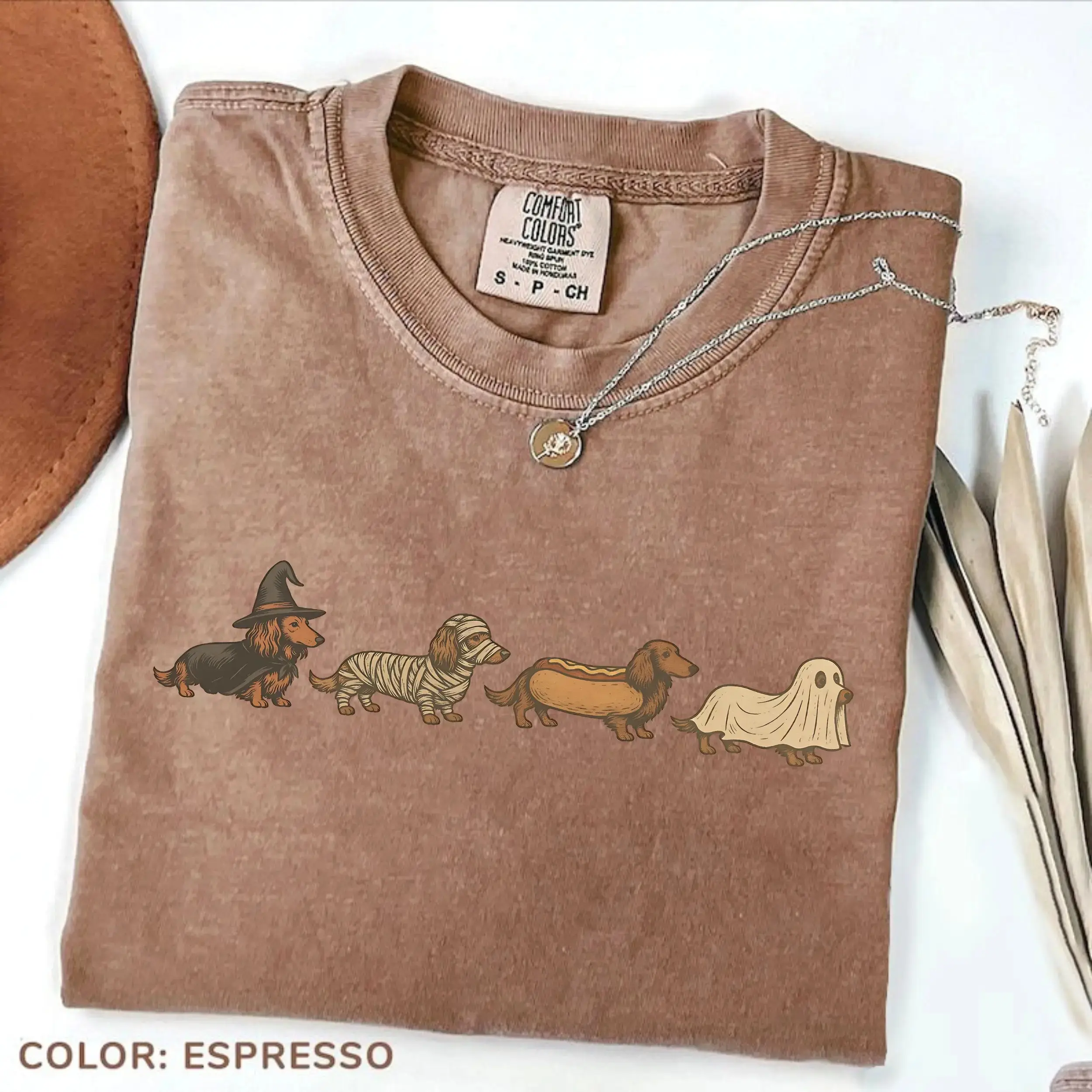 Halloween Dachshund Shirt, Funny Wiener Tee, Retro Fall Comfort Colors Unisex Graphic Top, Dog Lover Gift