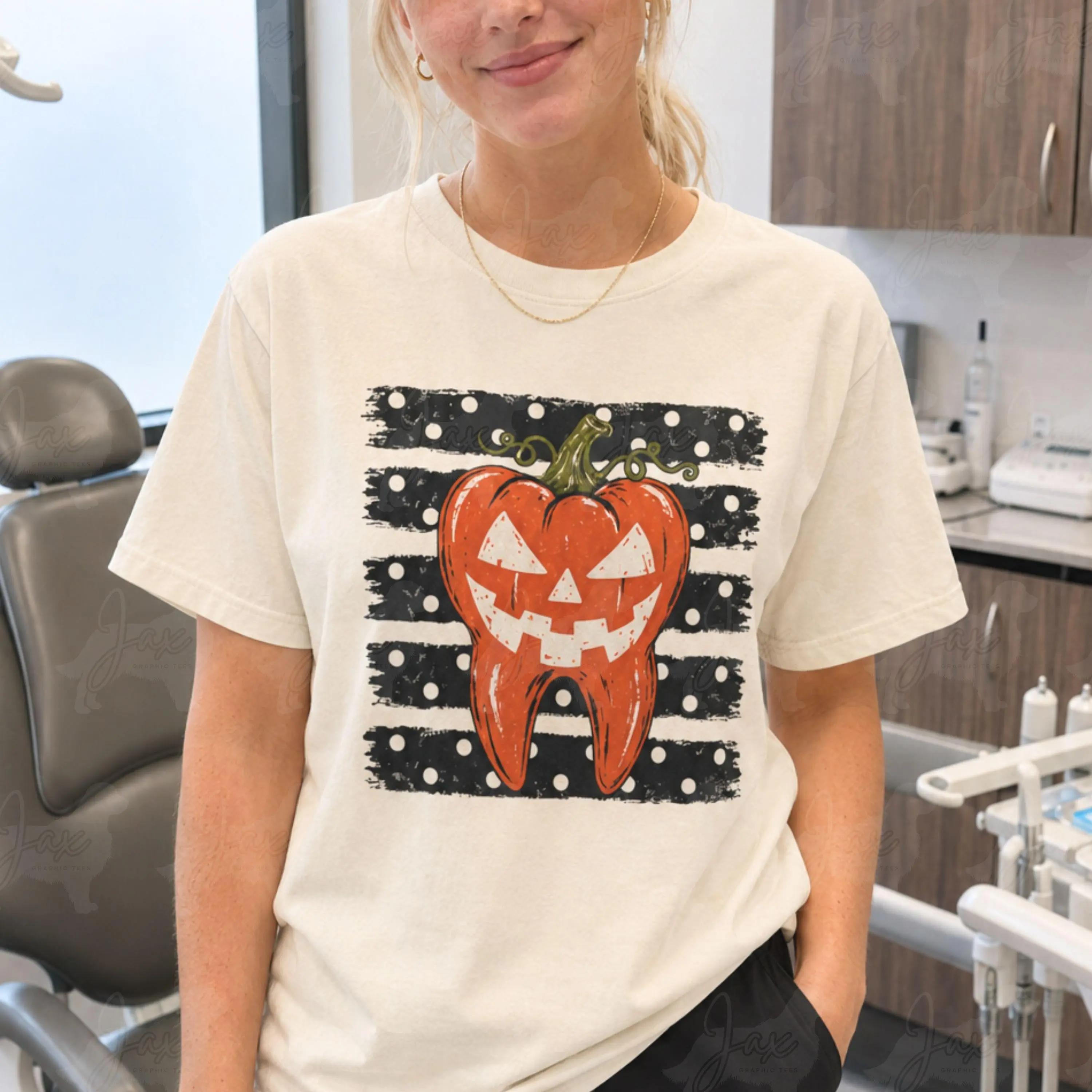 Comfort Colors Halloween Dental T-Shirt, Dentist Tooth Hygienist And Assistant Hygiene Tee - photo 2