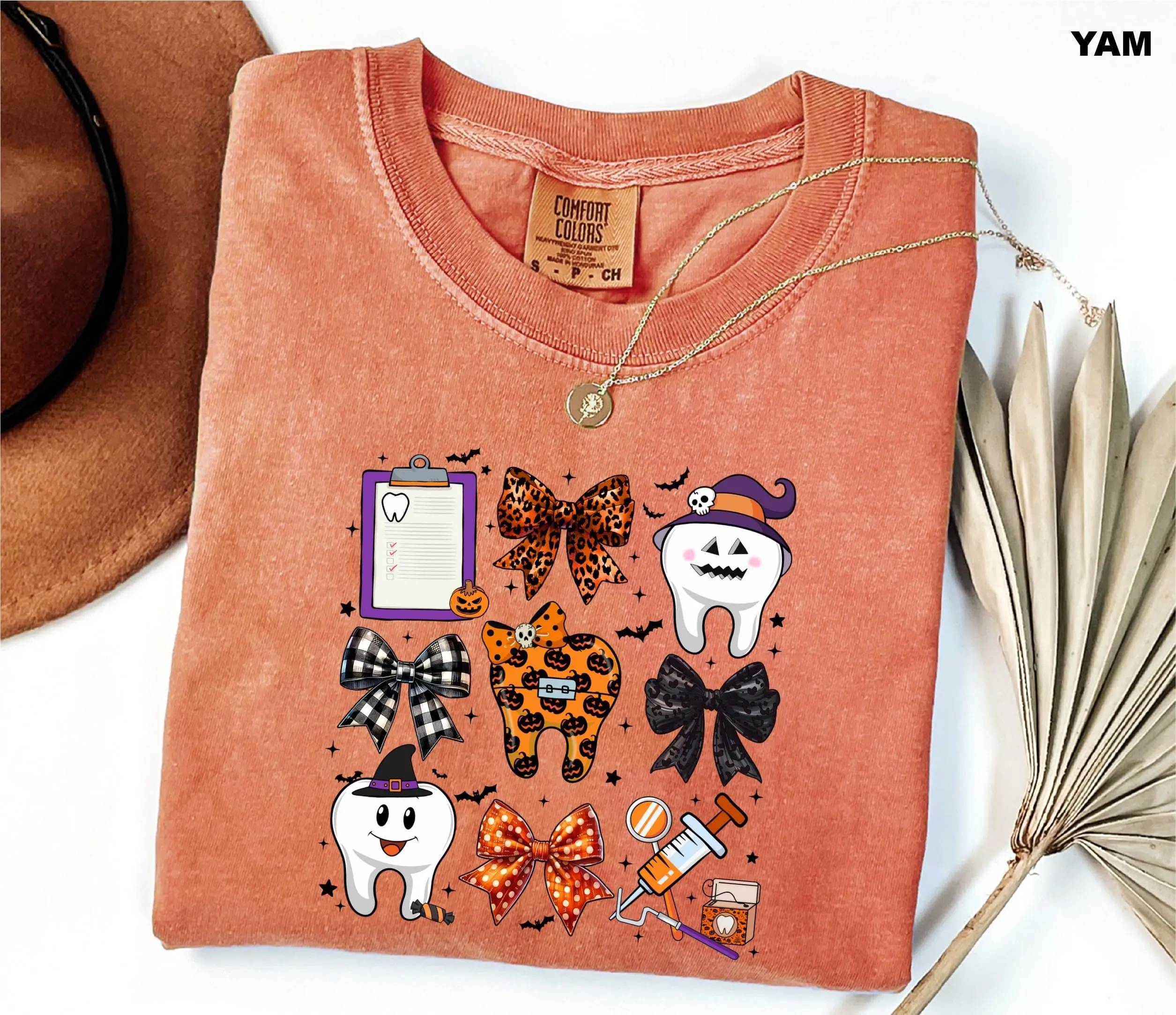 Comfort Colors Spooky Tooth Dental Sweatshirt, Halloween Dentist Hygienist Graphic Tee, Cute Assistant Gift