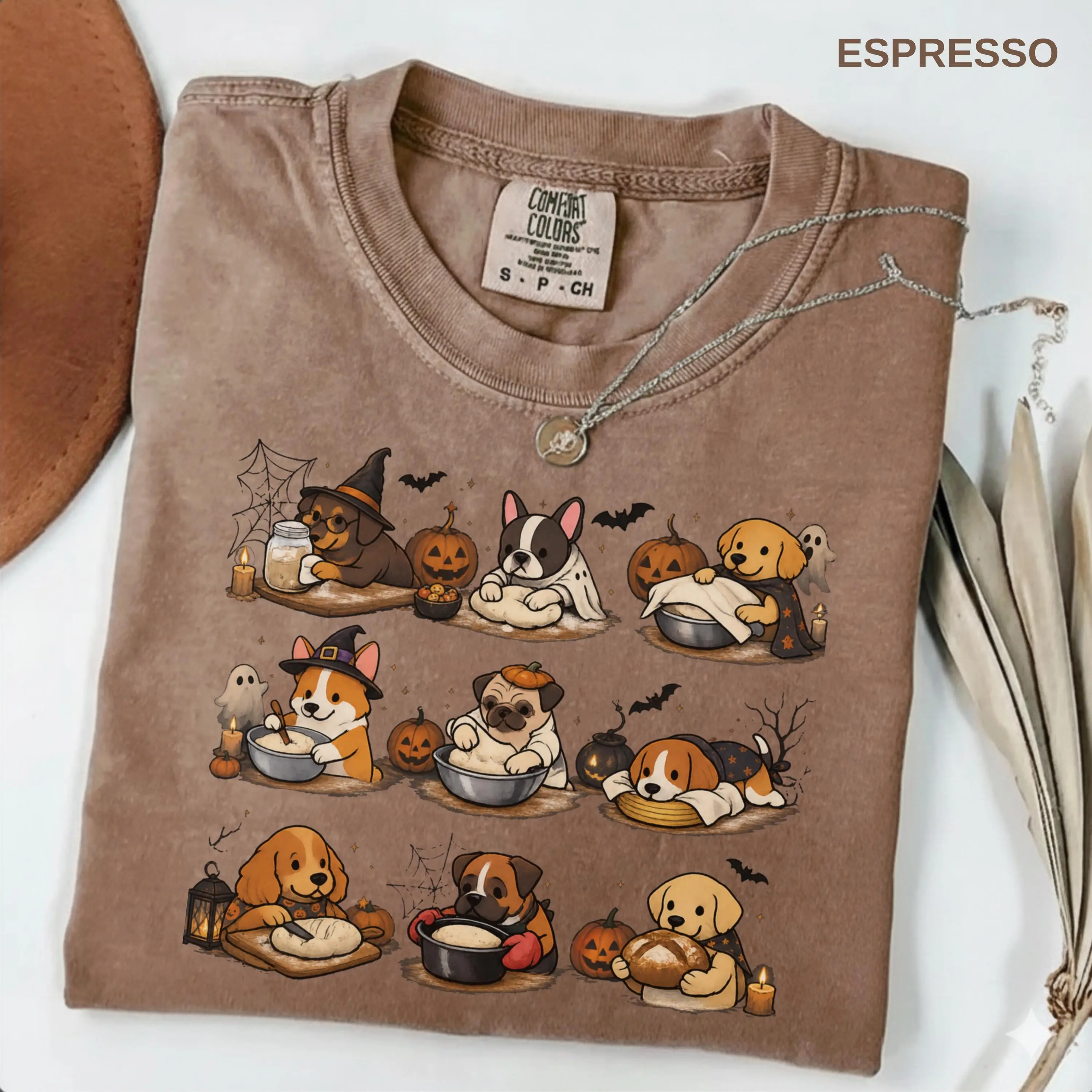 Halloween Dog Shirt, Funny Sourdough Baking Corgi Pug Beagle Tee, Cute Spooky Pup Baker Gift Top