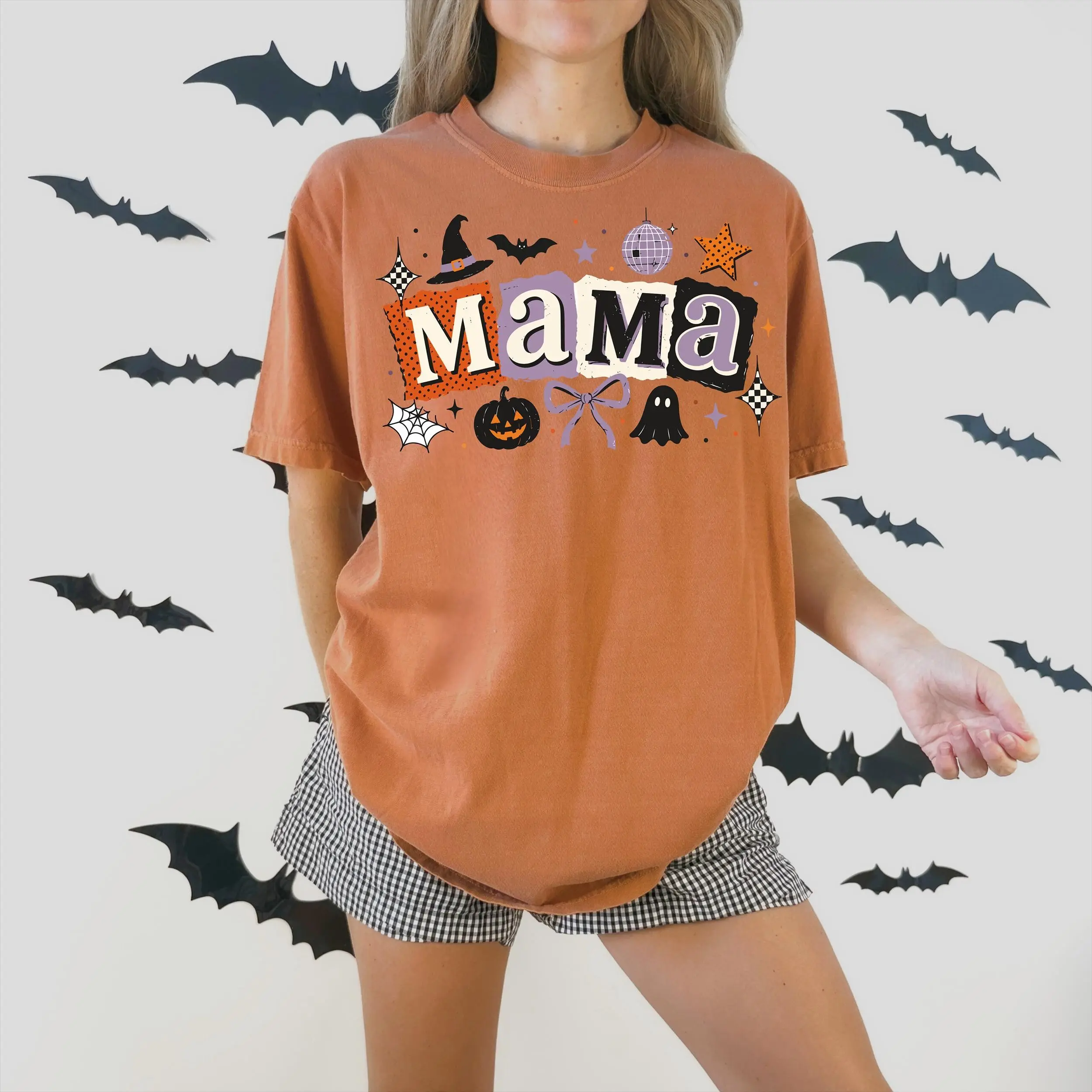 Halloween Family Comfort Colors Sweatshirt, Mama Dada Sister Auntie Matching Pumpkin Graphic Top - photo 2