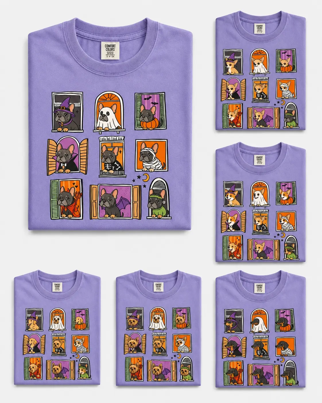 Halloween French Bulldog Shirt, Cute Frenchie Costume Graphic Tee for Women, Spooky Dog Mom Gift, Casual Short Sleeve Top